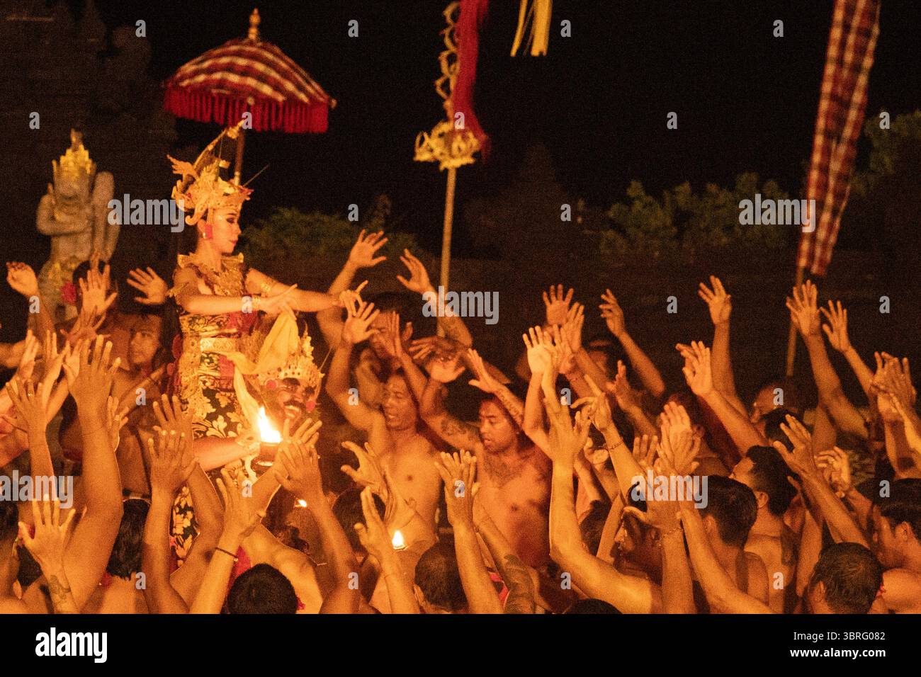Uluwatu Tempel Kecak Tanz, Bali Indonesien Stockfoto