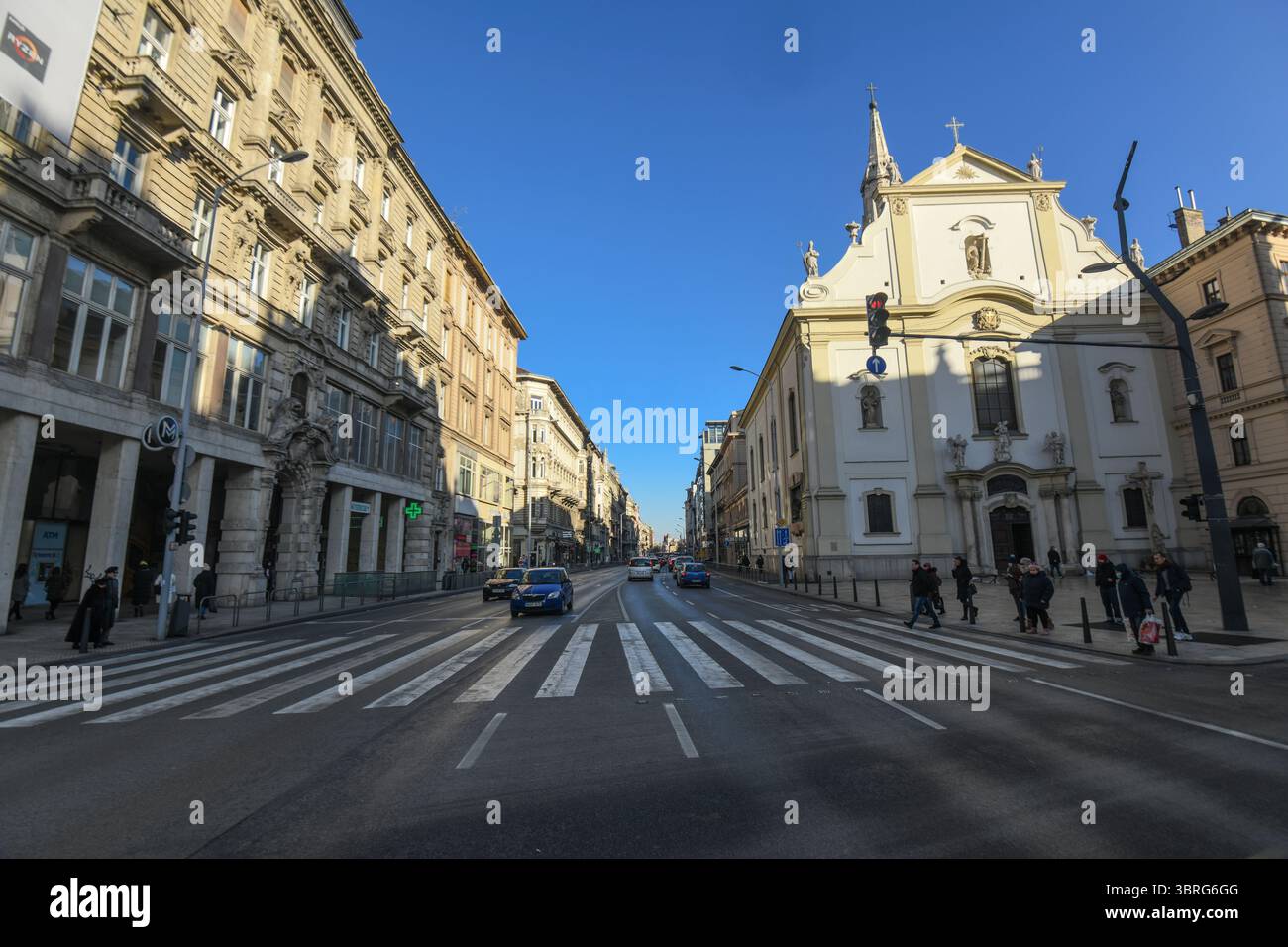 Kossuth Lajos Str., Budapest, Ungarn Stockfoto