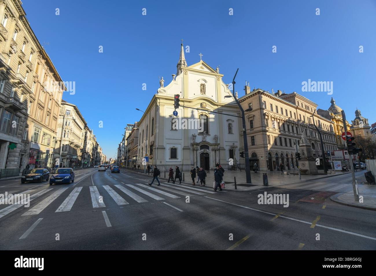 Kossuth Lajos Str., Budapest, Ungarn Stockfoto