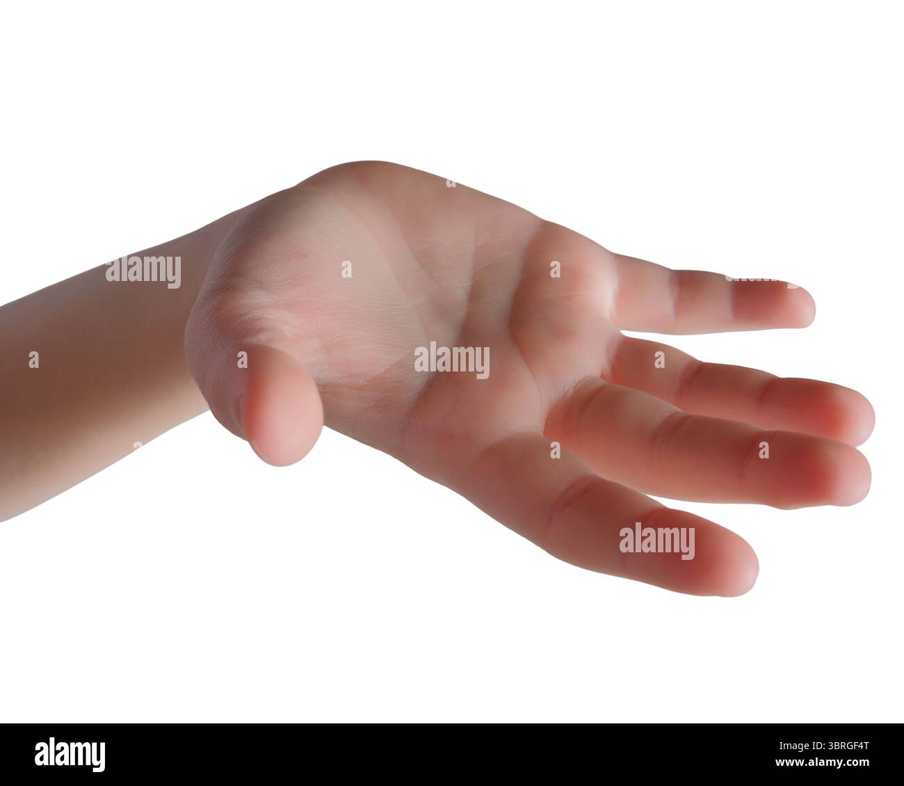 Eine Hand reicht sanft aus und symbolisiert eine Einladung zur Verbindung. Stockfoto