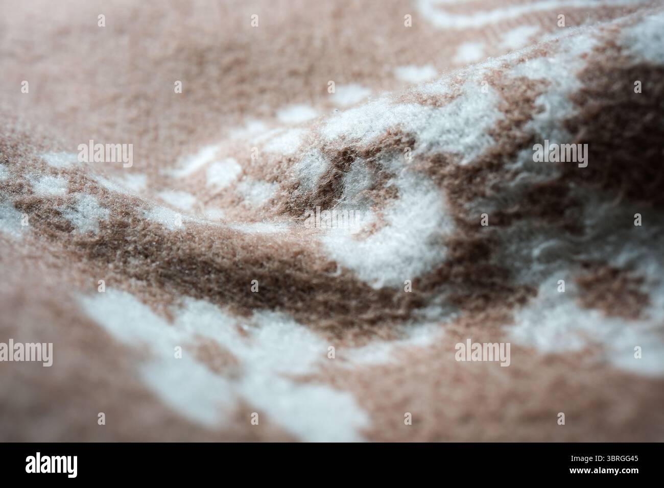 Die strukturierte Oberfläche zeigt zarte Designs und zeigt gemütliche Eleganz. Stockfoto