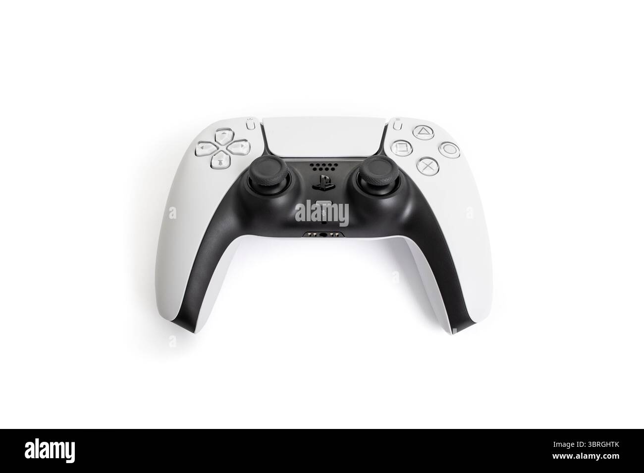 Sony PlayStation 5, PS5-Controller isoliert auf weiß Stockfoto