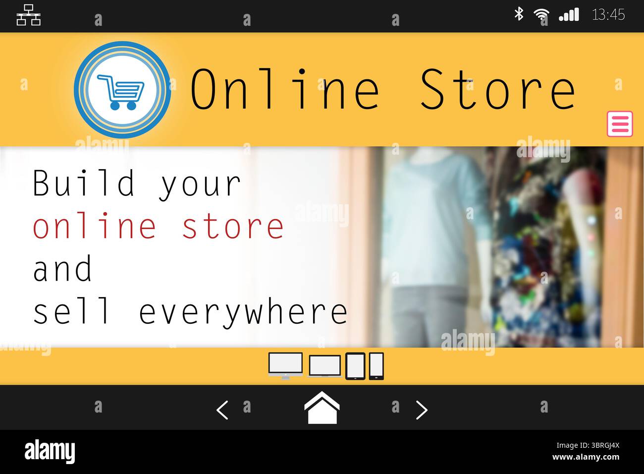 Webseite des Online-Shops auf dem Bildschirm Stockfoto