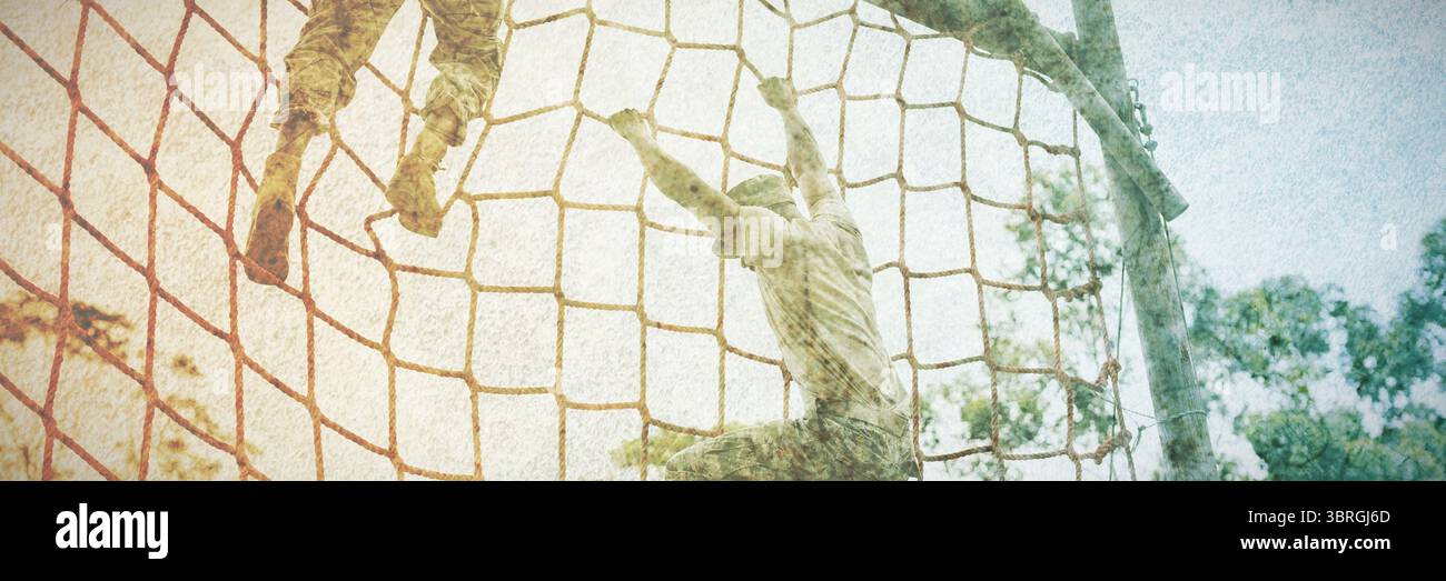 Militärische Ausbildung im Lager Stockfoto