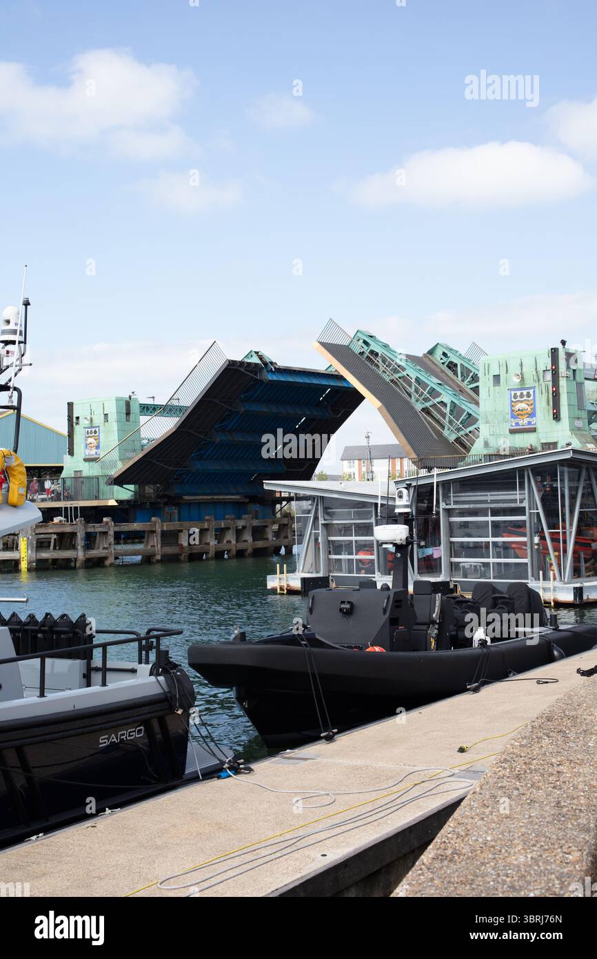 Poole Lifting Bridge, Poole, Dorset, England Stockfoto