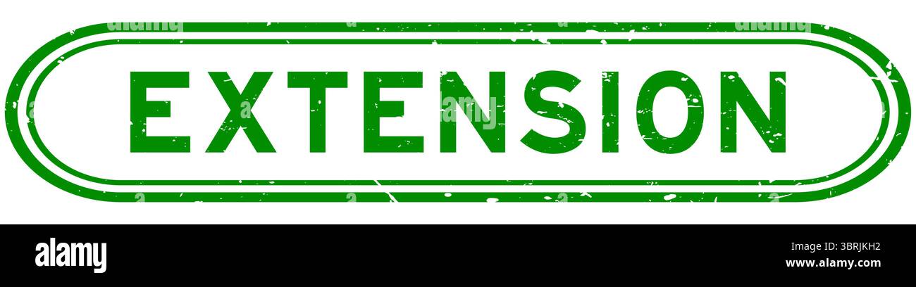 Grunge grüner Aufsatz mit Gummidichtung auf weißem Hintergrund Stock Vektor