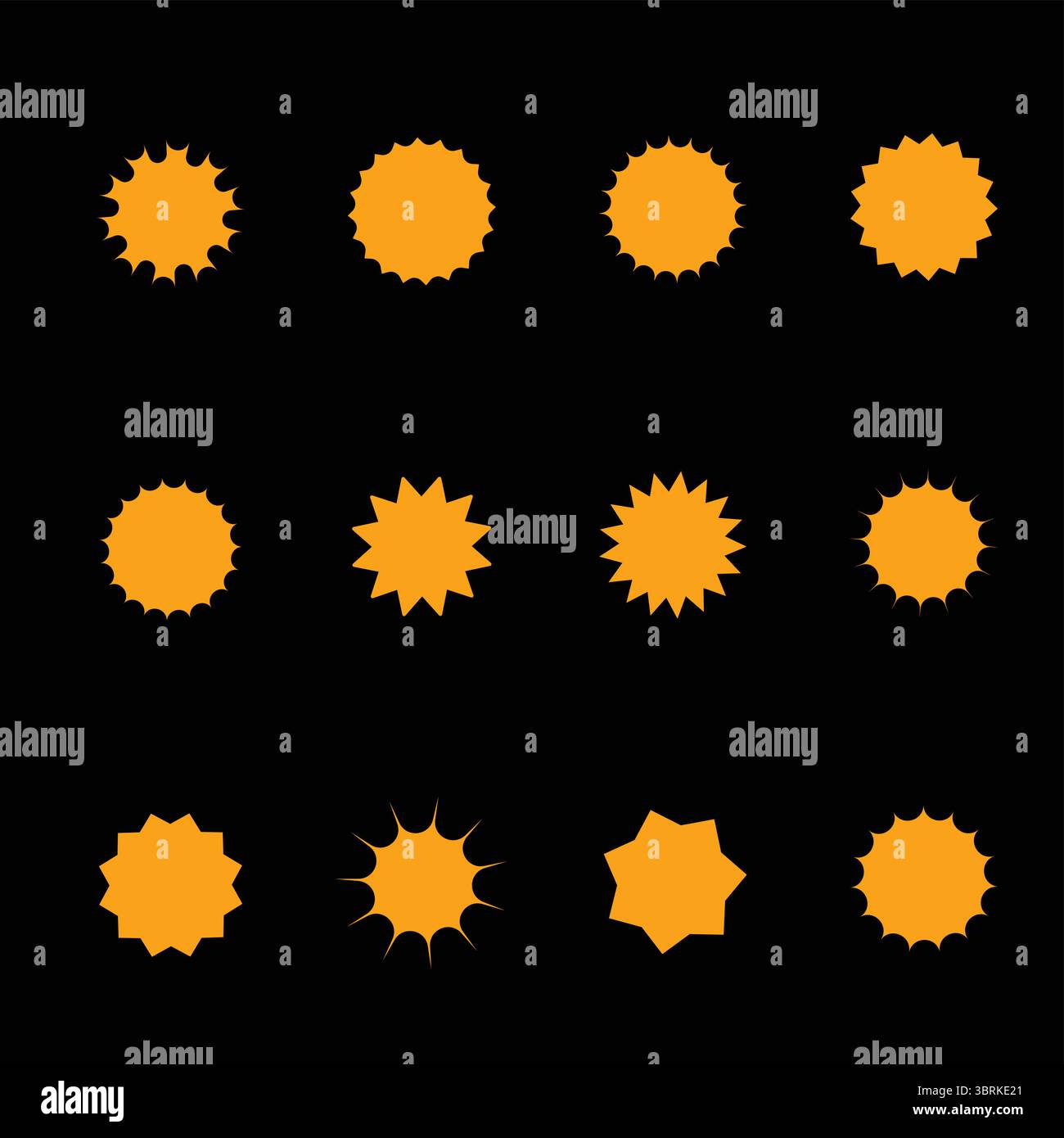 Set mit goldenen Sternformen Stock Vektor