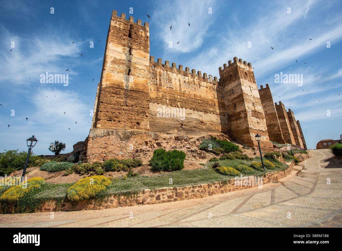 Die Burg Burgalimar oder Bury al-Hamma befindet sich im spanischen Dorf Banos de Encina in der Provinz Jaen, die älteste Burg Spaniens Stockfoto