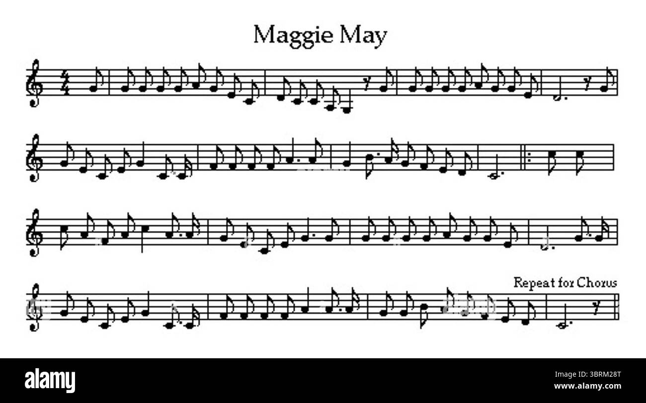 Maggie May (Volkslied). Stockfoto