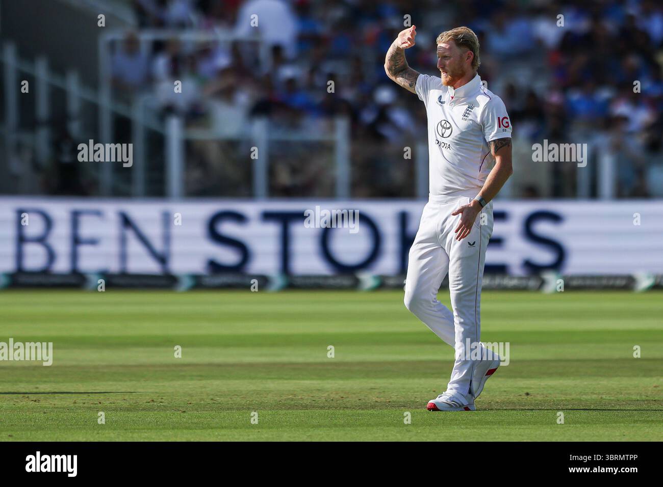 Lords Cricket Gound, London, Großbritannien. Juli 2025. Dritter Rothesay Cricket Test, Tag 4, England gegen Indien; Ben Stokes of England Credit: Action Plus Sports/Alamy Live News Stockfoto