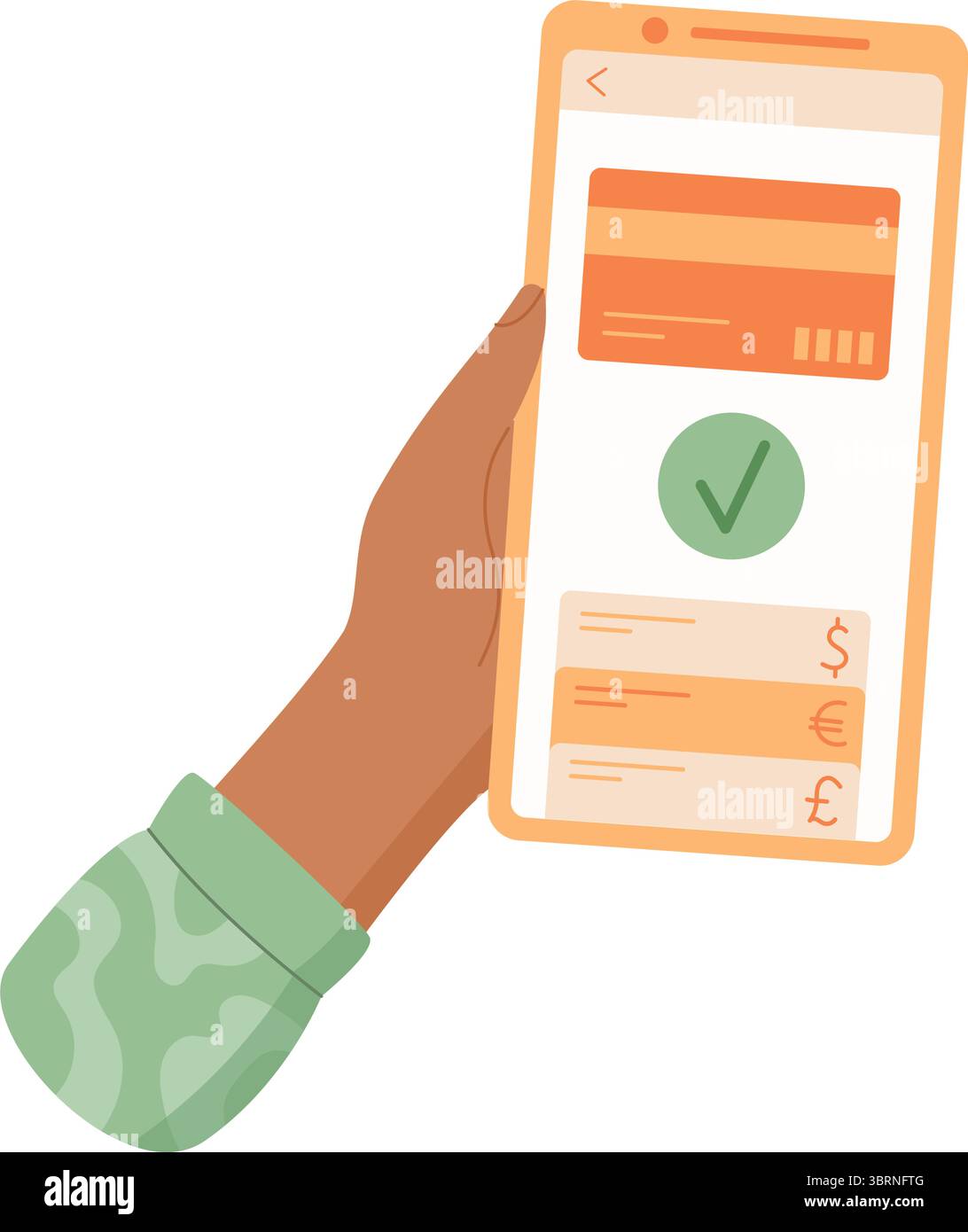 Handheld Phone For Payment (Telefon Zur Zahlung Halten) Stock Vektor
