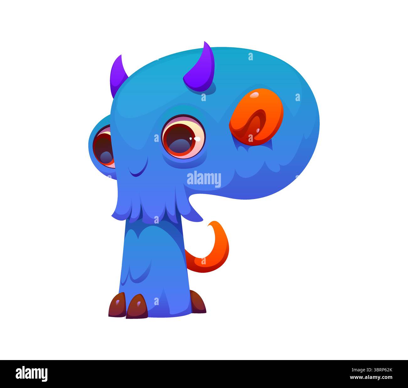 Seltsame Monster Charakter Zeichentrickschrift Buchstabe P. Horror Vogelscheuche englisches Alphabet Typ Symbol, seltsame Fantasy Monster Charakter Vektor Kinder ABC Schriftzeichen. Verrücktes Halloween-Kreatur-Schriftsatz-Element Stock Vektor