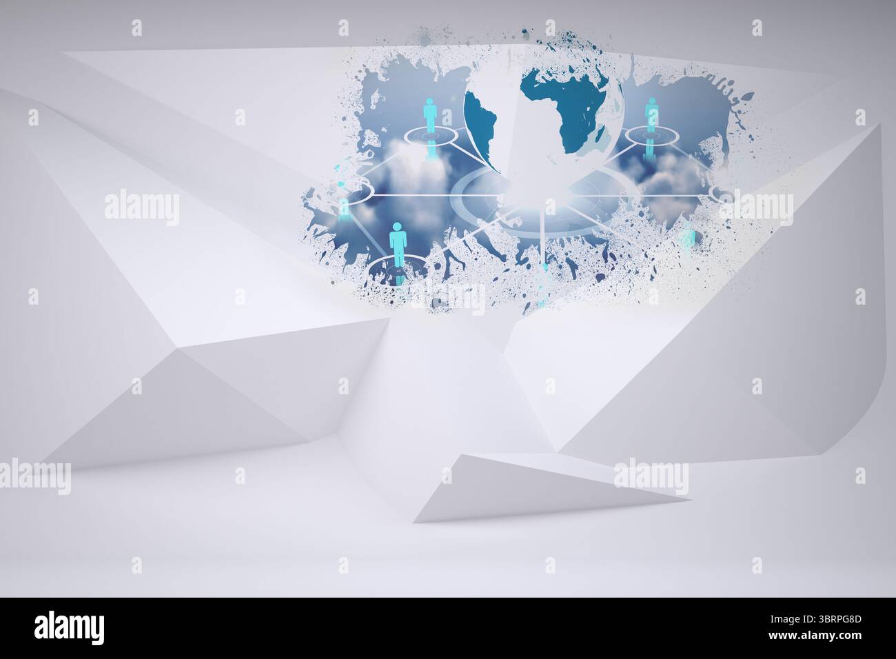 Splash zeigt globale Gemeinschaft Stockfoto