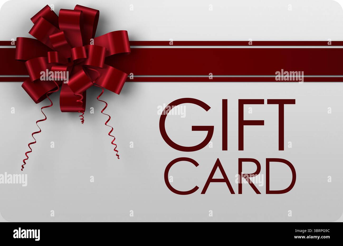 Geschenkkarte mit festlicher Schleife Stockfoto