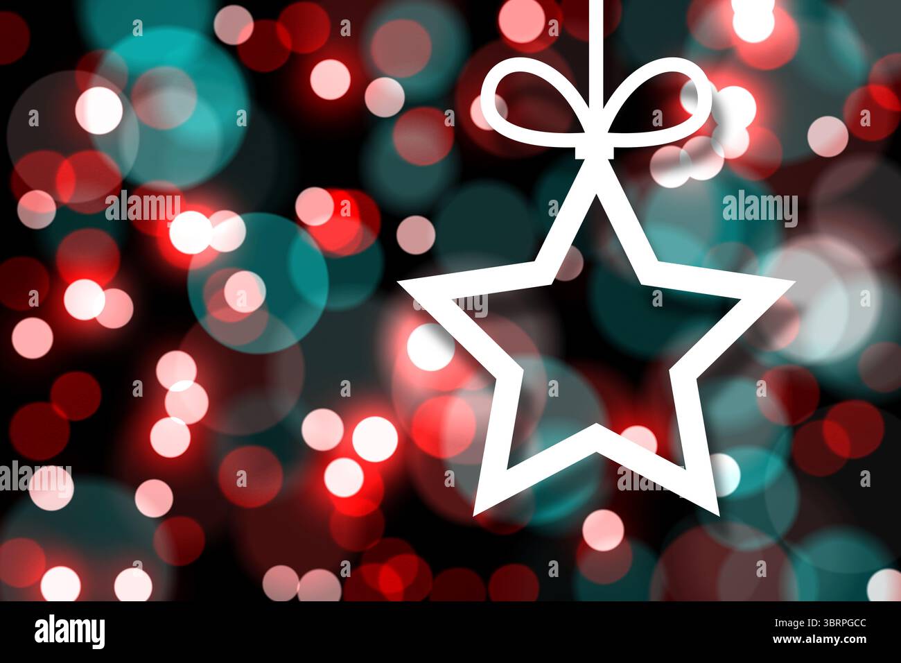 weihnachtsdekoration an Lichtern hängen Stockfoto