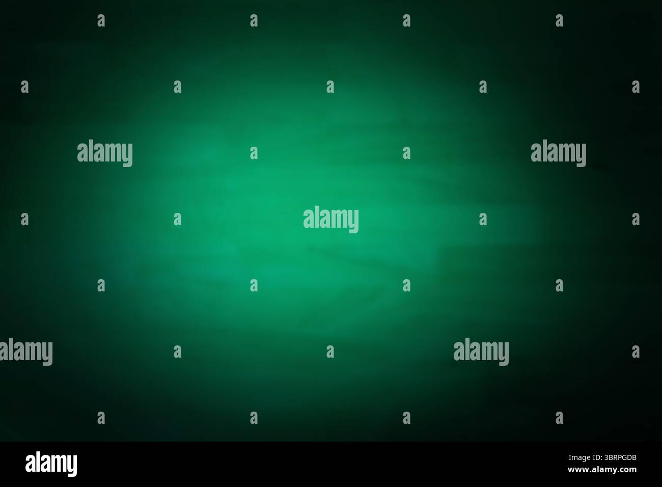 Flache Holzoberfläche im Design leuchtet im grünen Scheinwerfer mit Vignette auf transparentem Hintergrund Stockfoto