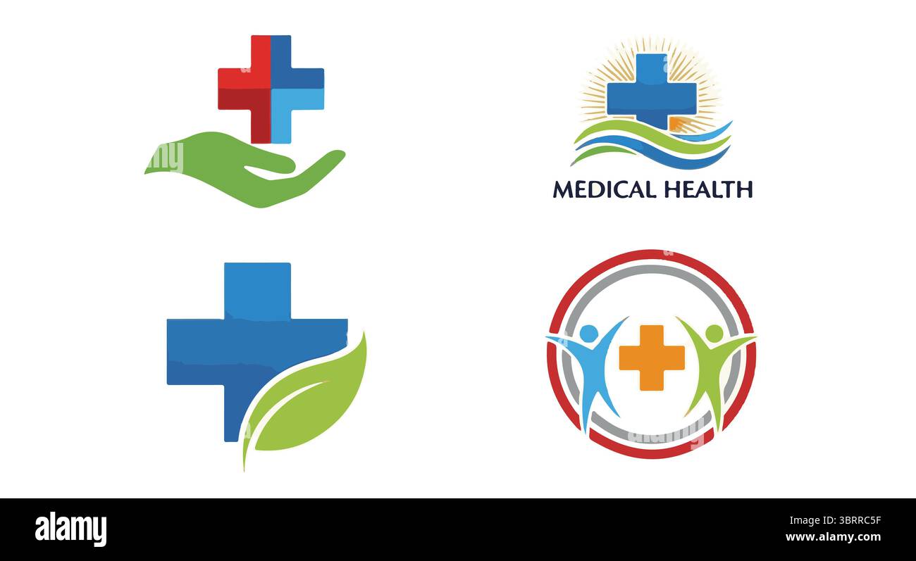 Medical Cross-Logo Designs für das Gesundheitswesen Stock Vektor
