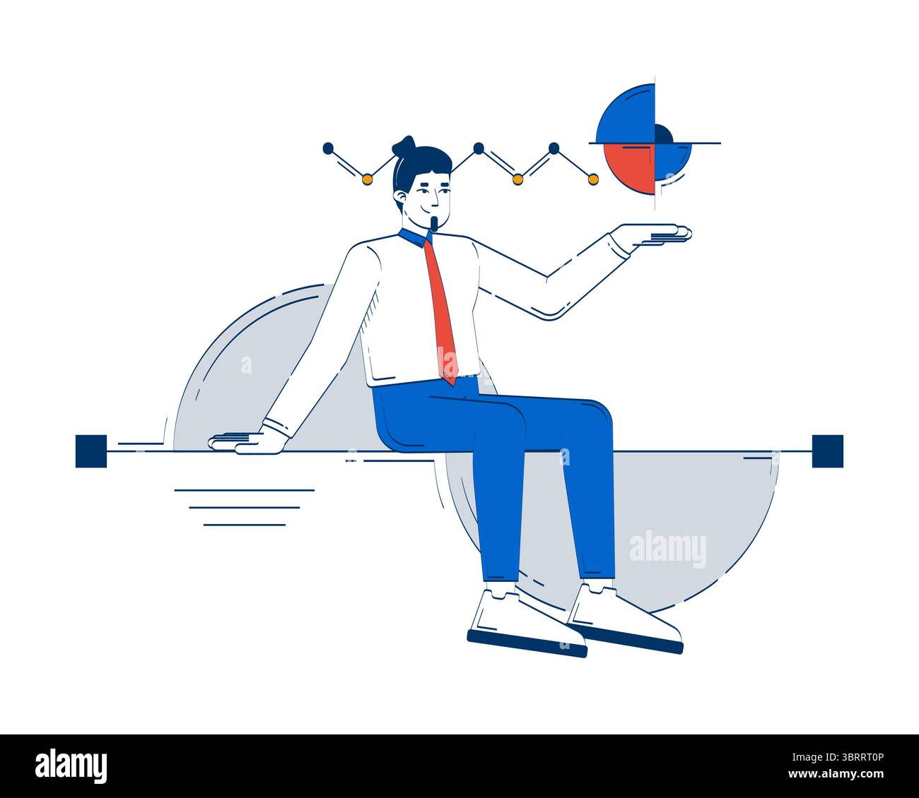 Datenwissenschaftler in der Analytik Kritzelbildungs-Konzept Stock Vektor