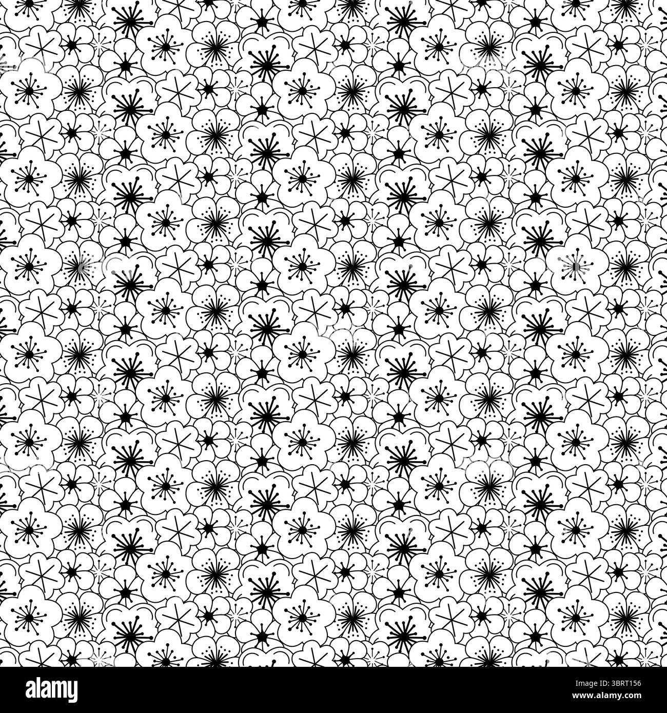 Exotische handgezeichnete Blumen, nahtloses Muster. Vektorgrafik-Strichdarstellung. blumenmuster für Gewebe, Textilien, Kleidung, Geschenkpapier, Deckblatt, Banner, h Stock Vektor