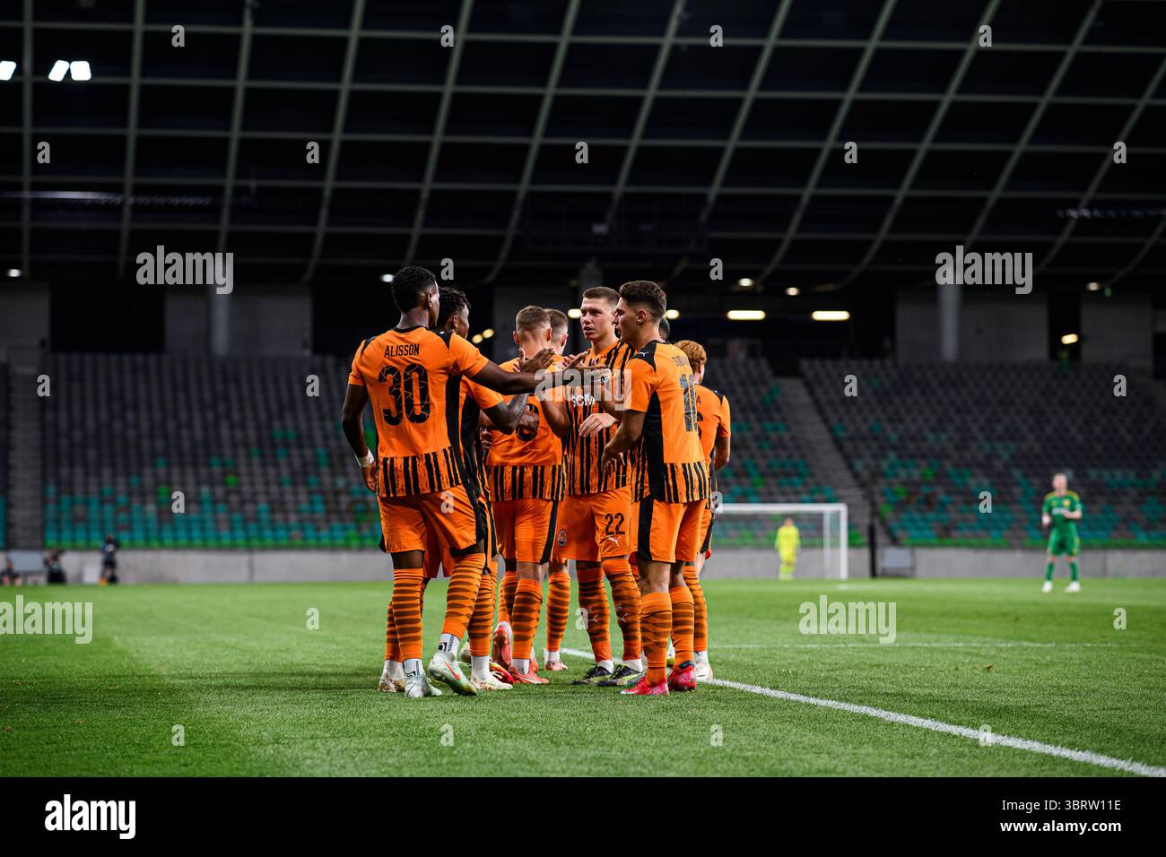 LJUBLJANA, SLOWENIEN - 10. JULI 2025: UEFA Europa League FC Shakhtar Donetsk gegen Ilves im Stadion Stozice. Stockfoto