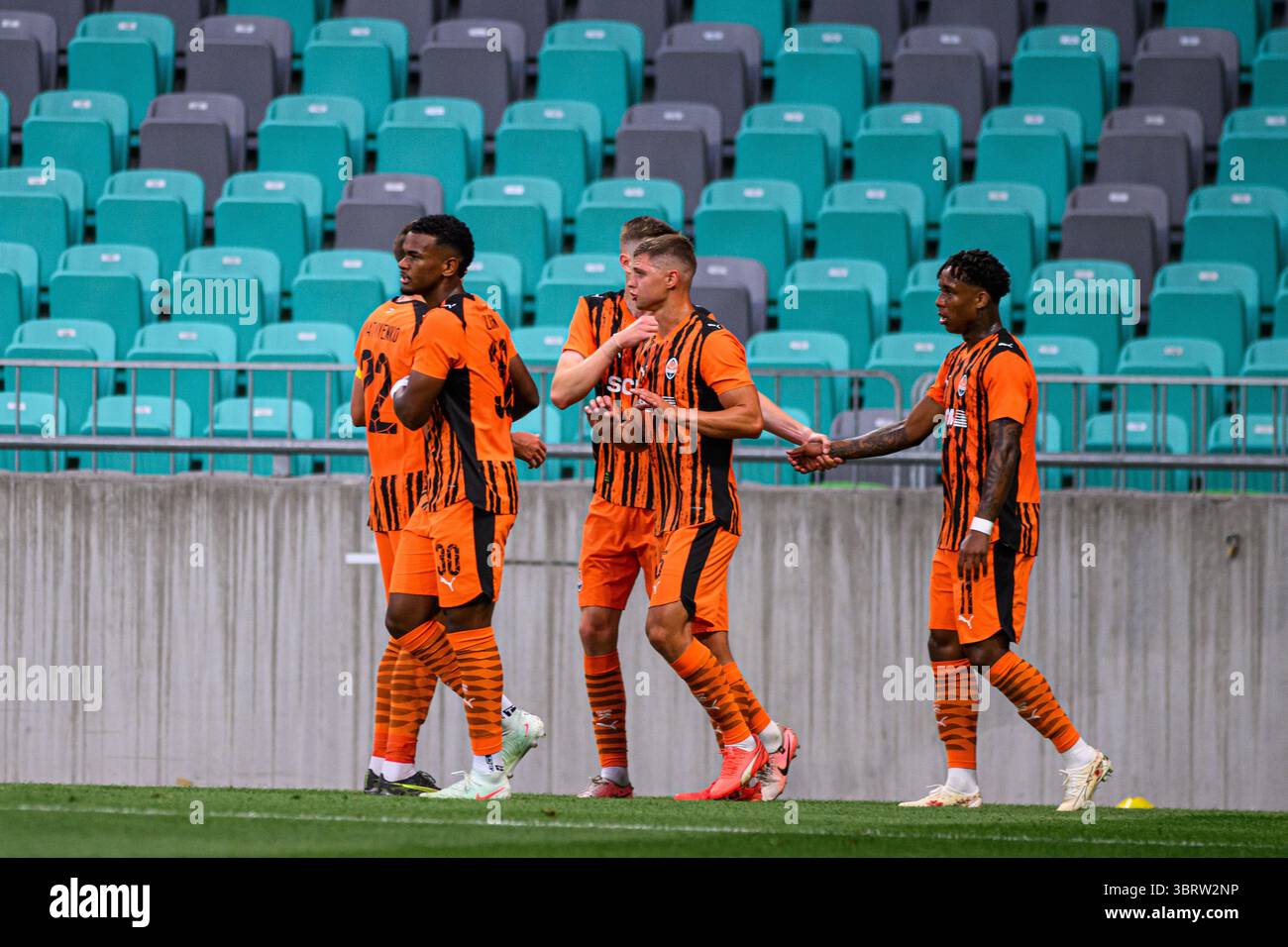 LJUBLJANA, SLOWENIEN - 10. JULI 2025: UEFA Europa League FC Shakhtar Donetsk gegen Ilves im Stadion Stozice. Stockfoto