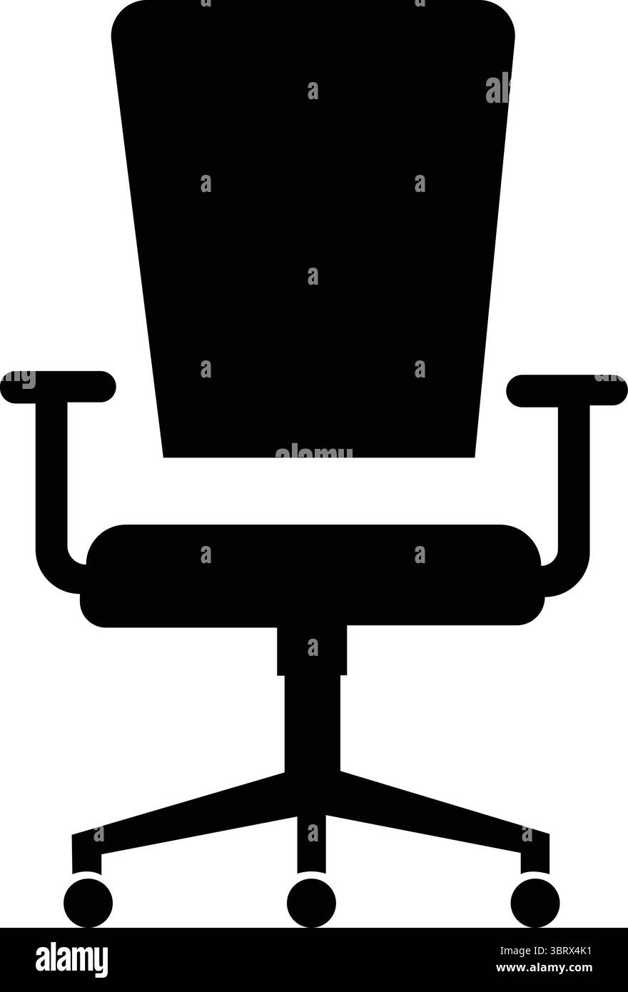 Stilvoller Bürostuhl Icon mit ergonomischem Design in Schwarz und umrissener Strichform, perfekt für komfortable Sitzgelegenheiten beim Arbeiten Stock Vektor
