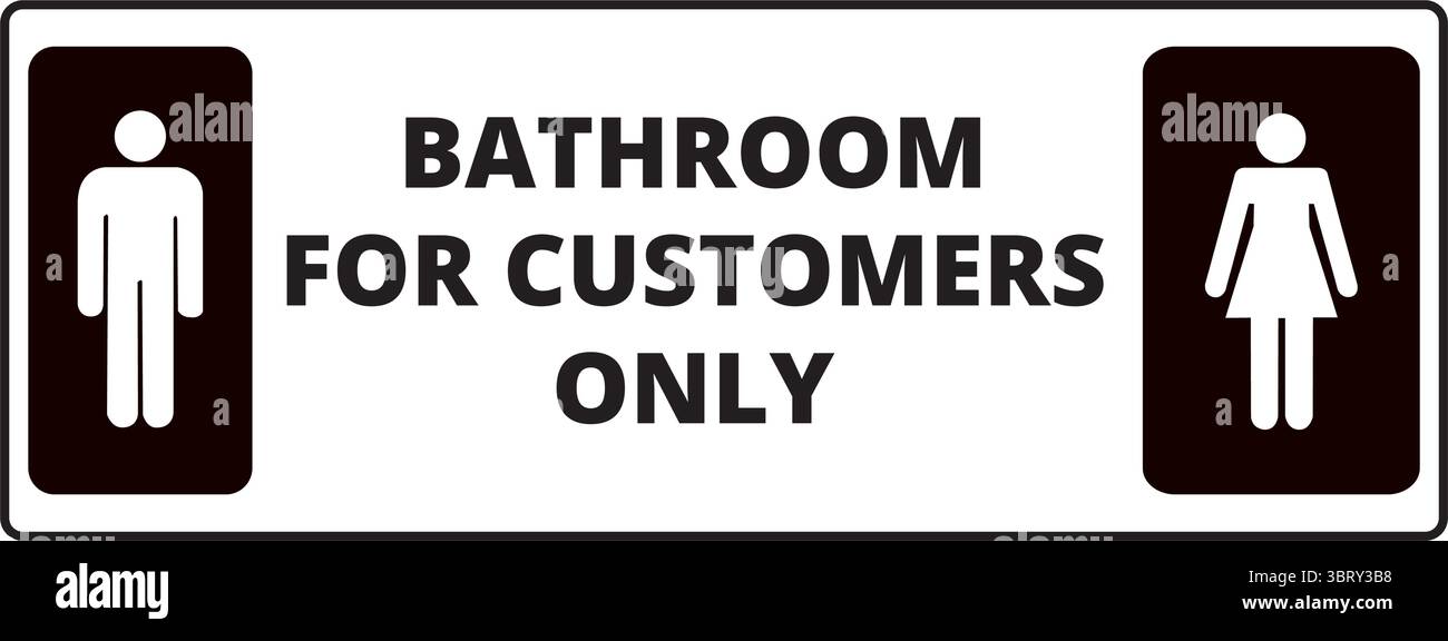 Schwarz-weißes Badezimmer nur für Kunden Stock Vektor