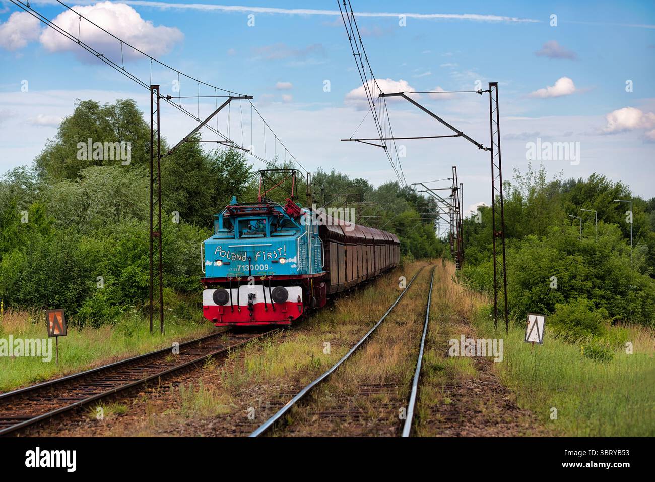 Krokodillokomotive in gelegentlichen Farben anlässlich des Just Transition Culture Events. Stockfoto