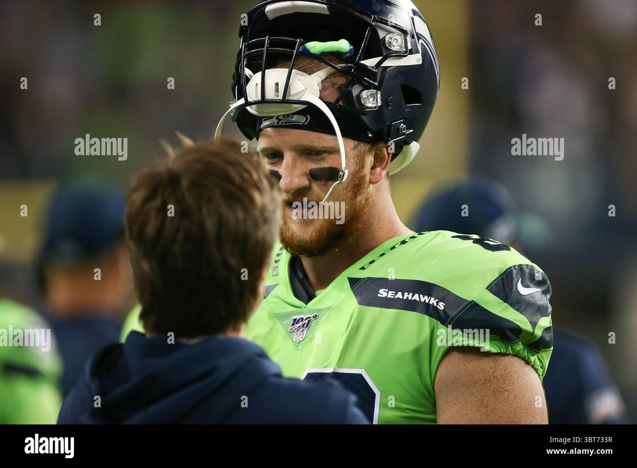 3. Oktober 2019: Seattle Seahawks Tight End will Dissly (88) während eines Spiels zwischen den Los Angeles Rams und den Seattle Huskies im CenturyLink Field in Seattle, WA. Die Seahawks gewannen mit 30:29. Sean Brown/CSM(Credit Image: &Copy; Sean Brown/CSM via ZUMA Wire) Stockfoto