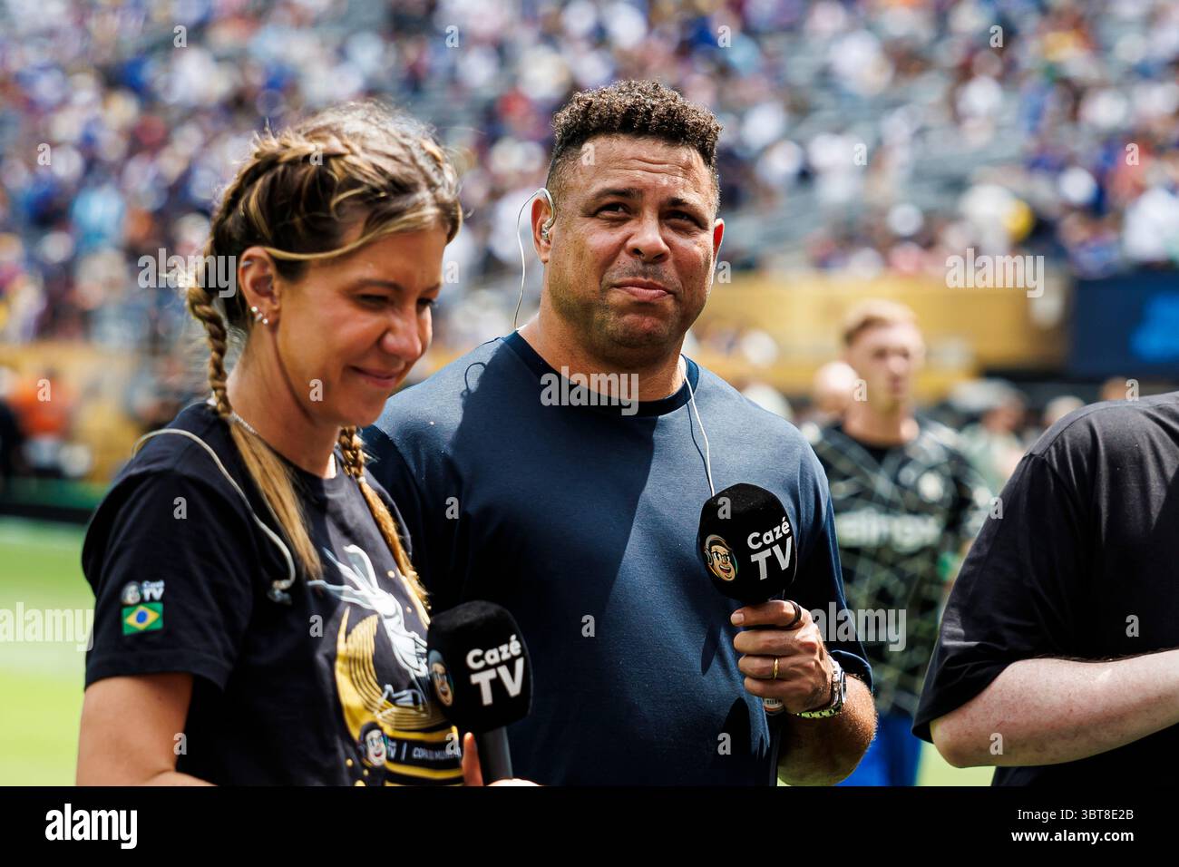 New Jersey – 13. Juli: Ronaldo spricht vor dem Spiel der FIFA Club-Weltmeisterschaft 2025 zwischen Chelsea FC und Paris Saint-Germain in der MetLife Street vor den Medien Stockfoto