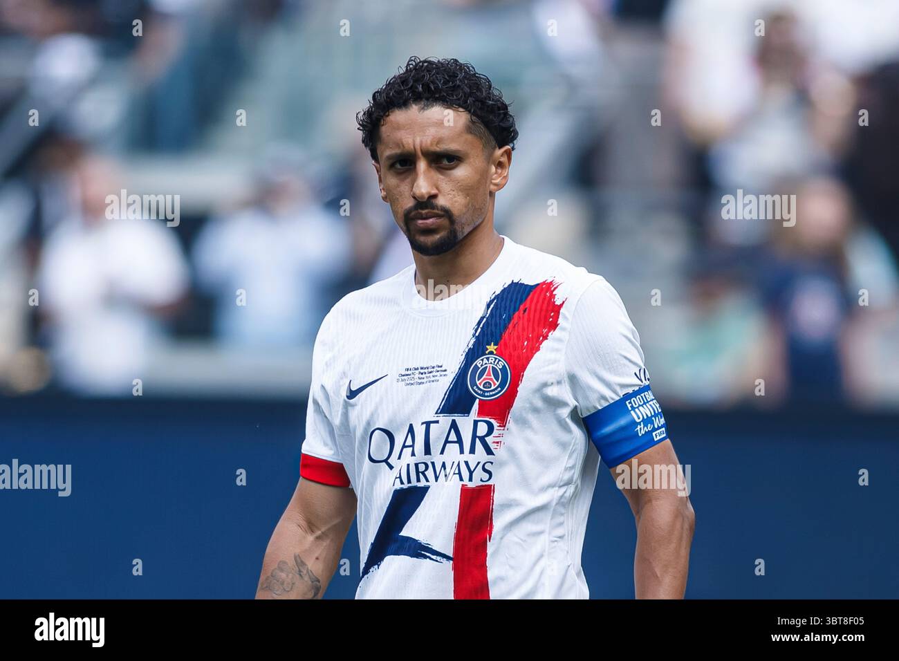 New Jersey - 13. Juli: Marquinhos aus Paris Saint-Germain beim Endspiel der FIFA Club-Weltmeisterschaft 2025 zwischen Chelsea FC und Paris Saint-Germain AT Stockfoto