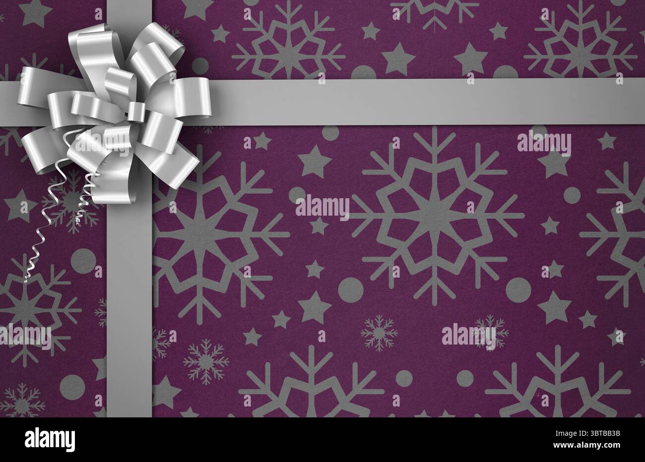 Weihnachtspapier mit Schleife Stockfoto