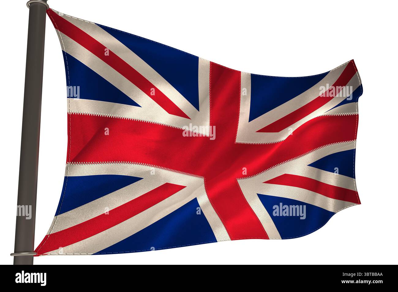 Großbritannien Flagge auf weißem Hintergrund Stockfoto