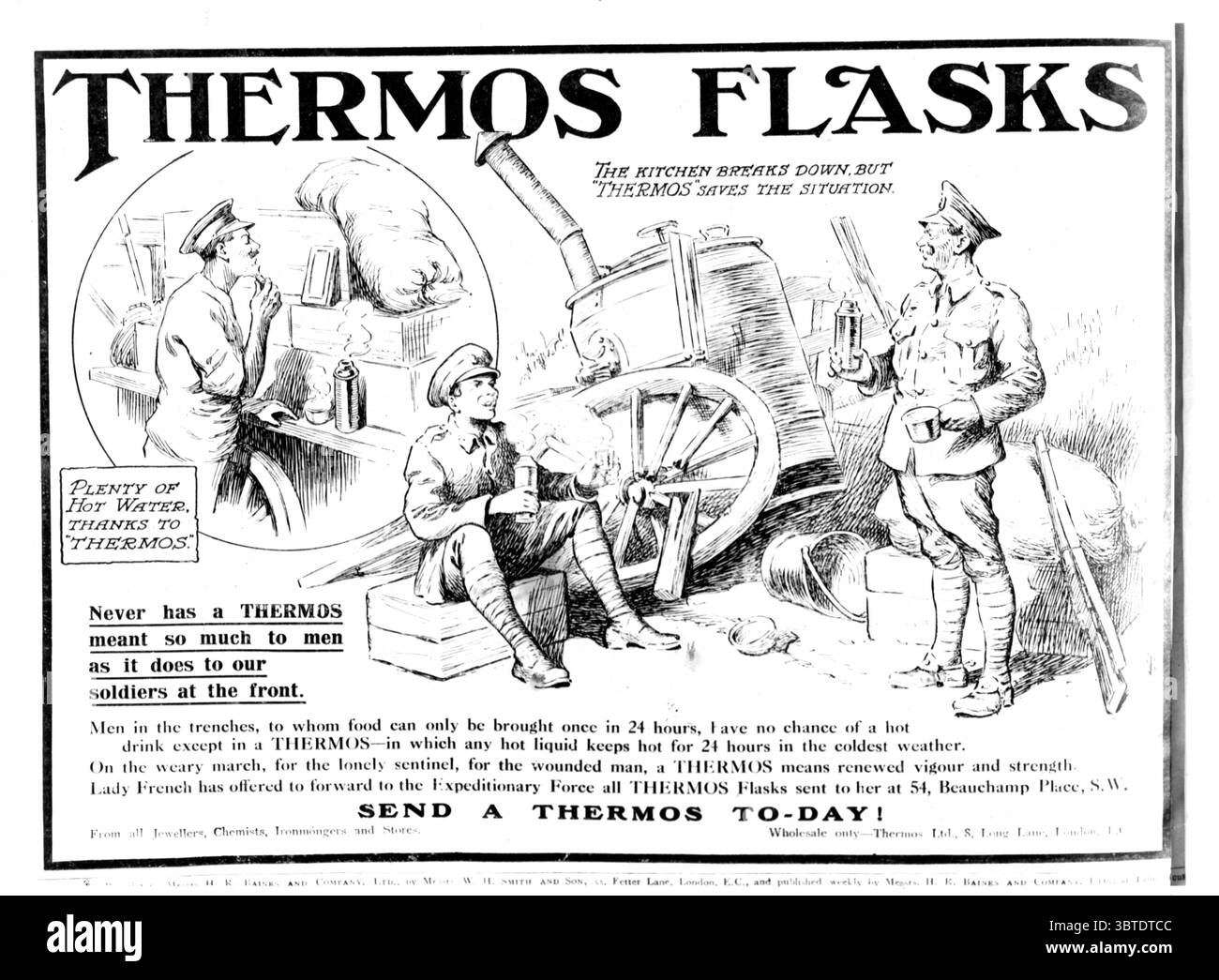 Thermosflaschen ad. Stockfoto