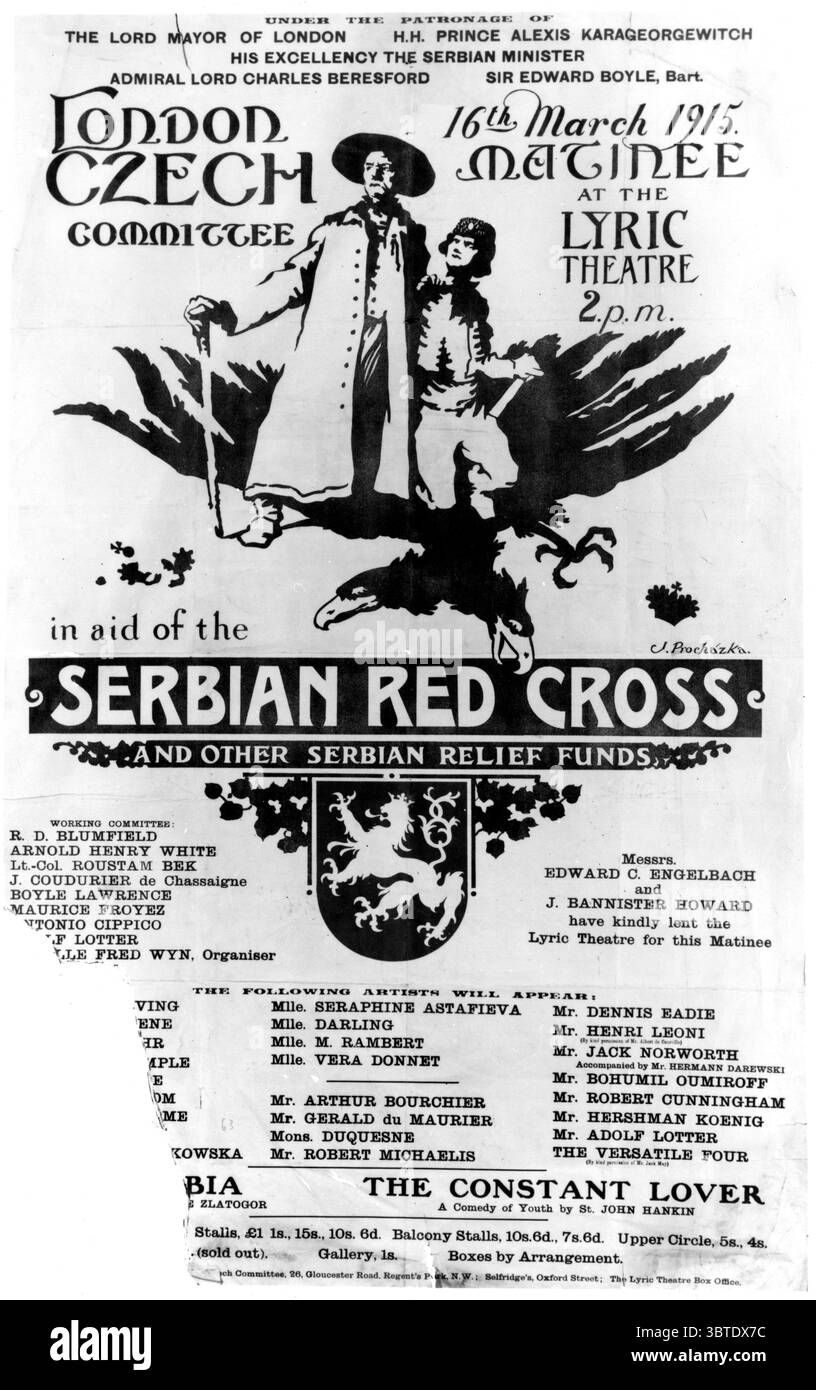 Aktivitäten tschechischer Exilanten in London 1915 Stockfoto
