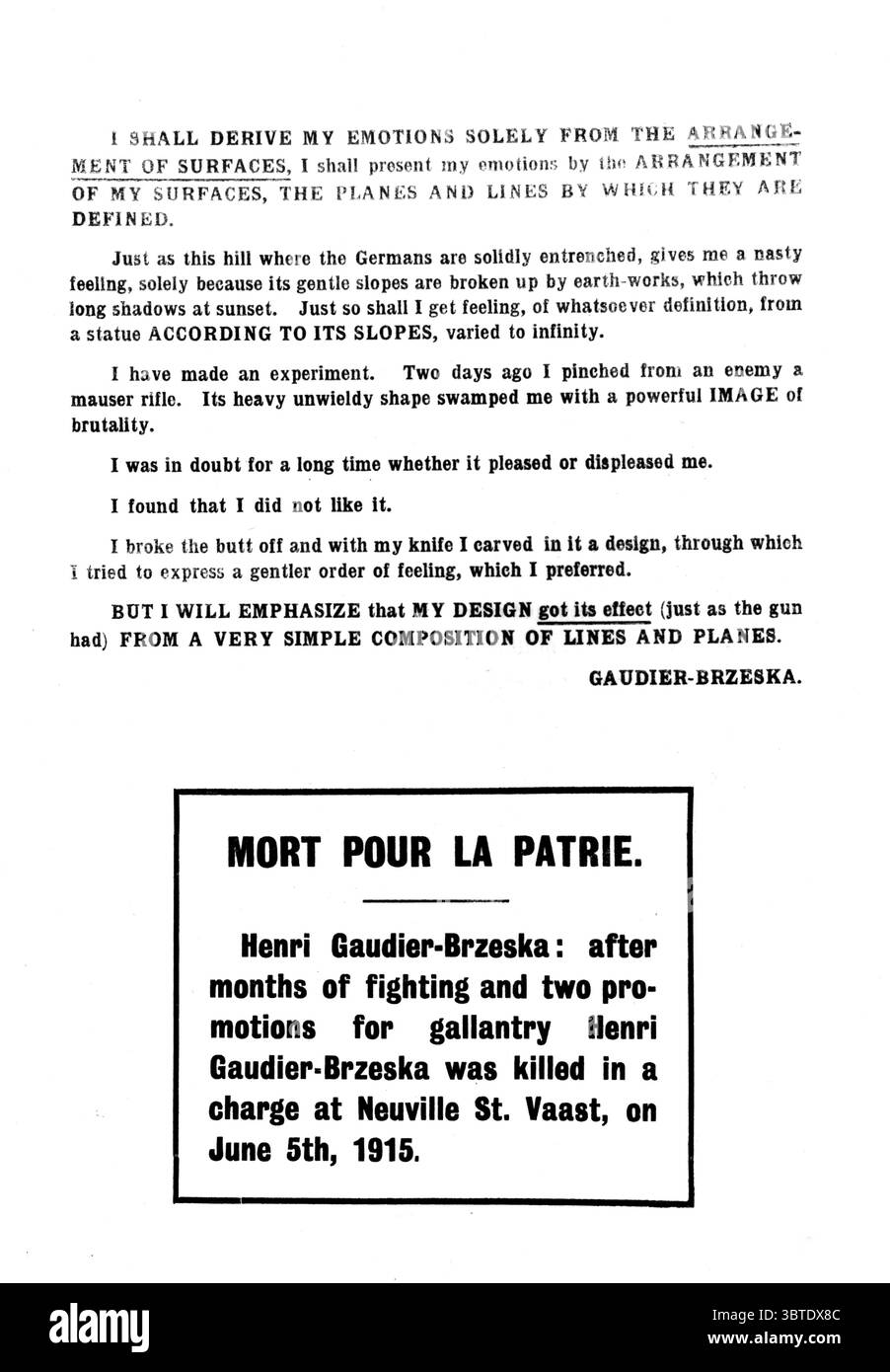 Ein französisches Gedicht von einem franzosen und seinem gestohlenen Gewehr Stockfoto