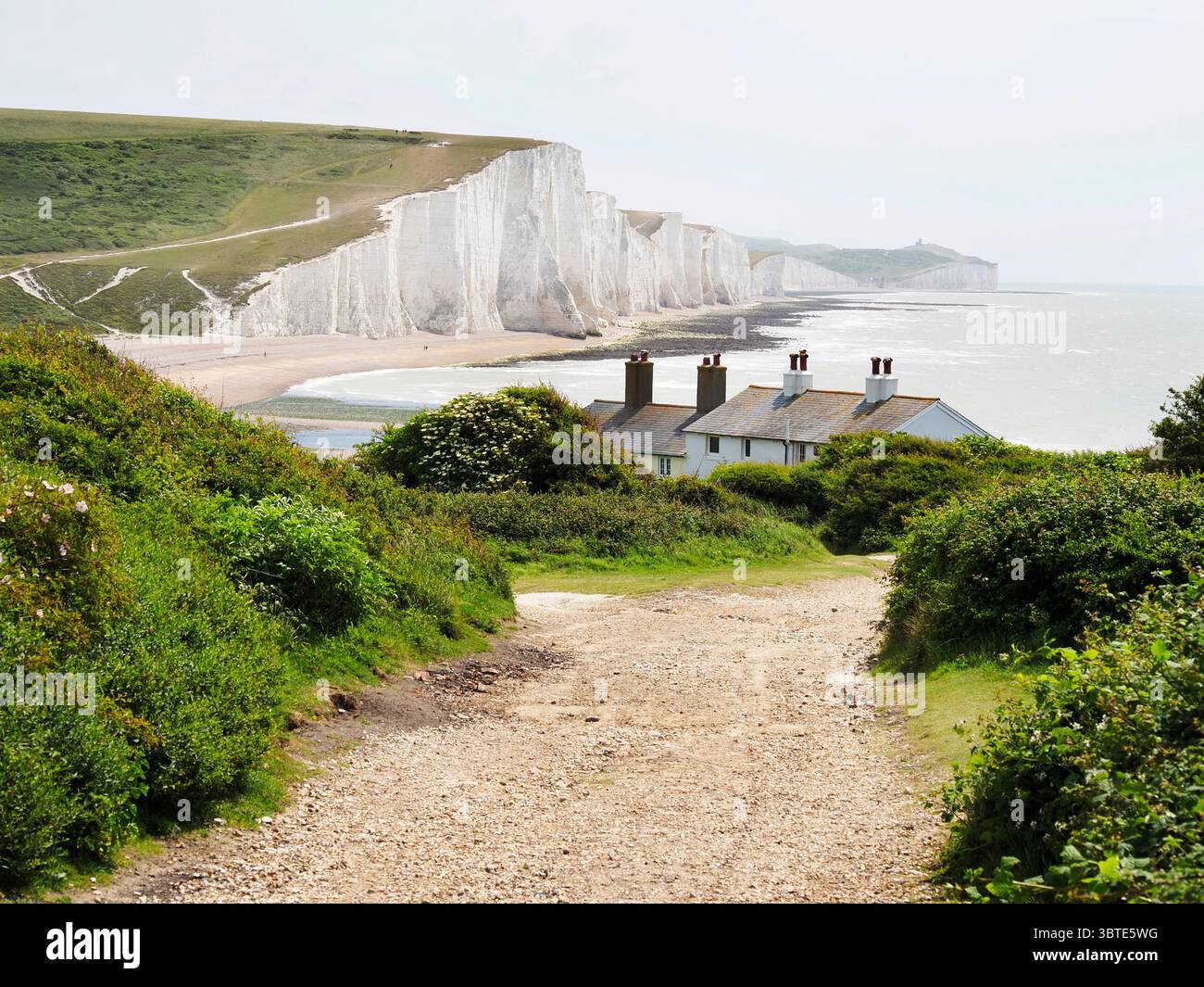 Coastguard Cottages in Cuckmere Haven bei Seaford East Sussex England Stockfoto