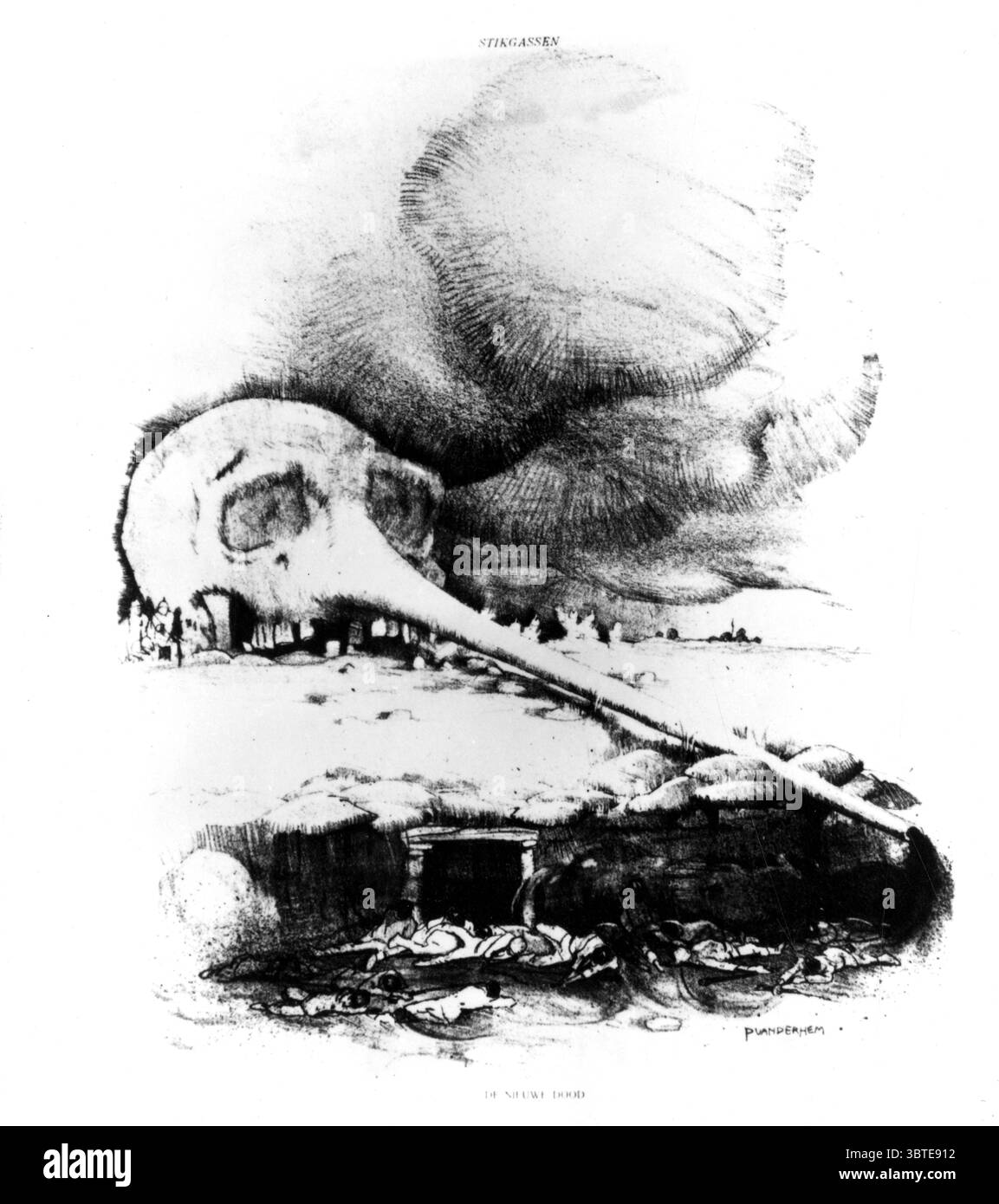 Niederländischer Cartoon von Death Gas Stockfoto