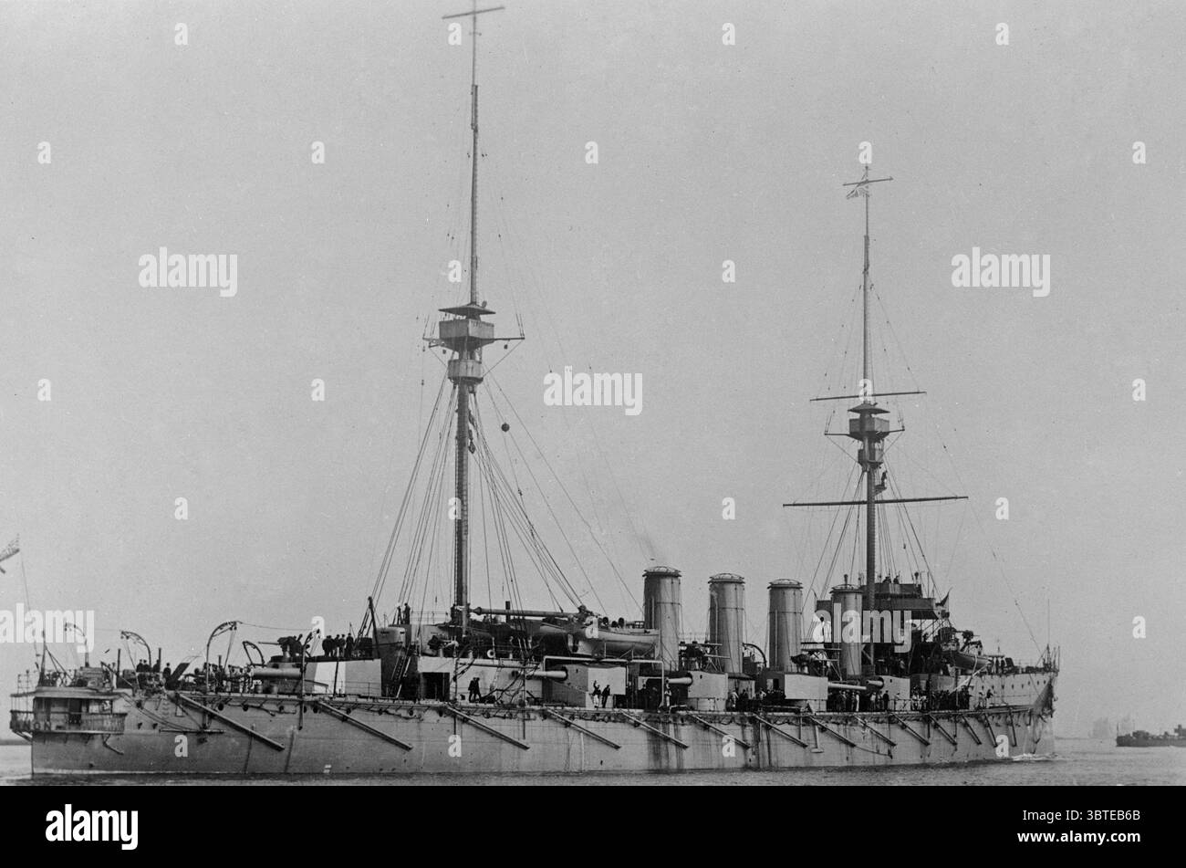 HMS Shannon ein Schiff der Minotaur-Klasse eines Panzerkreuzers der britischen Royal Navy 1914 Stockfoto