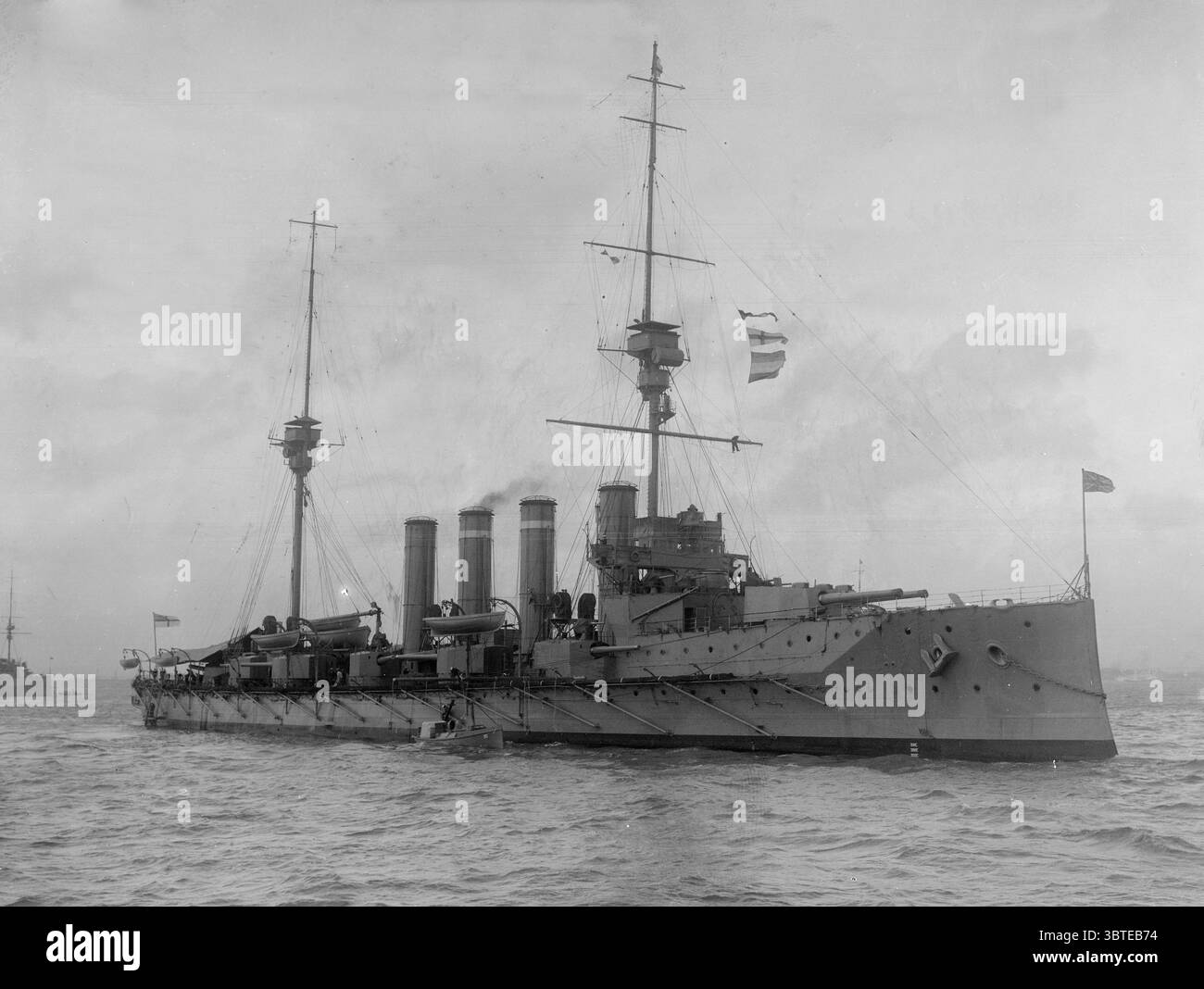HMS Shannon ein Schiff der Minotaur-Klasse eines Panzerkreuzers der britischen Royal Navy 1914 Stockfoto