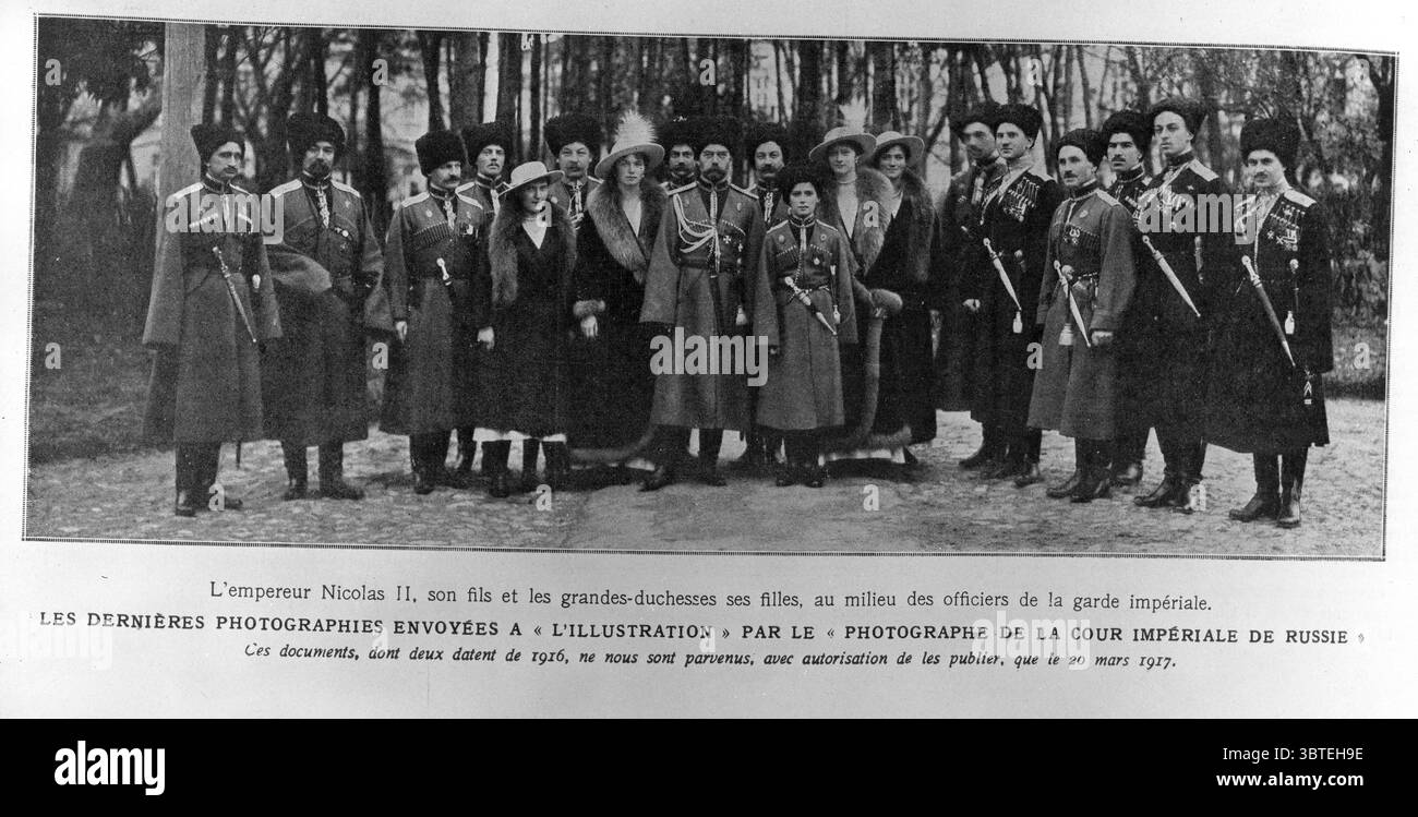 Nikolaus II. Nikolaus II. Von Russland ( 18. Mai 1868 – 17. Juli 1918) war der letzte gekrönte Kaiser Russlands. Er regierte von 1894 bis zu seiner Abdankung 1917 Stockfoto