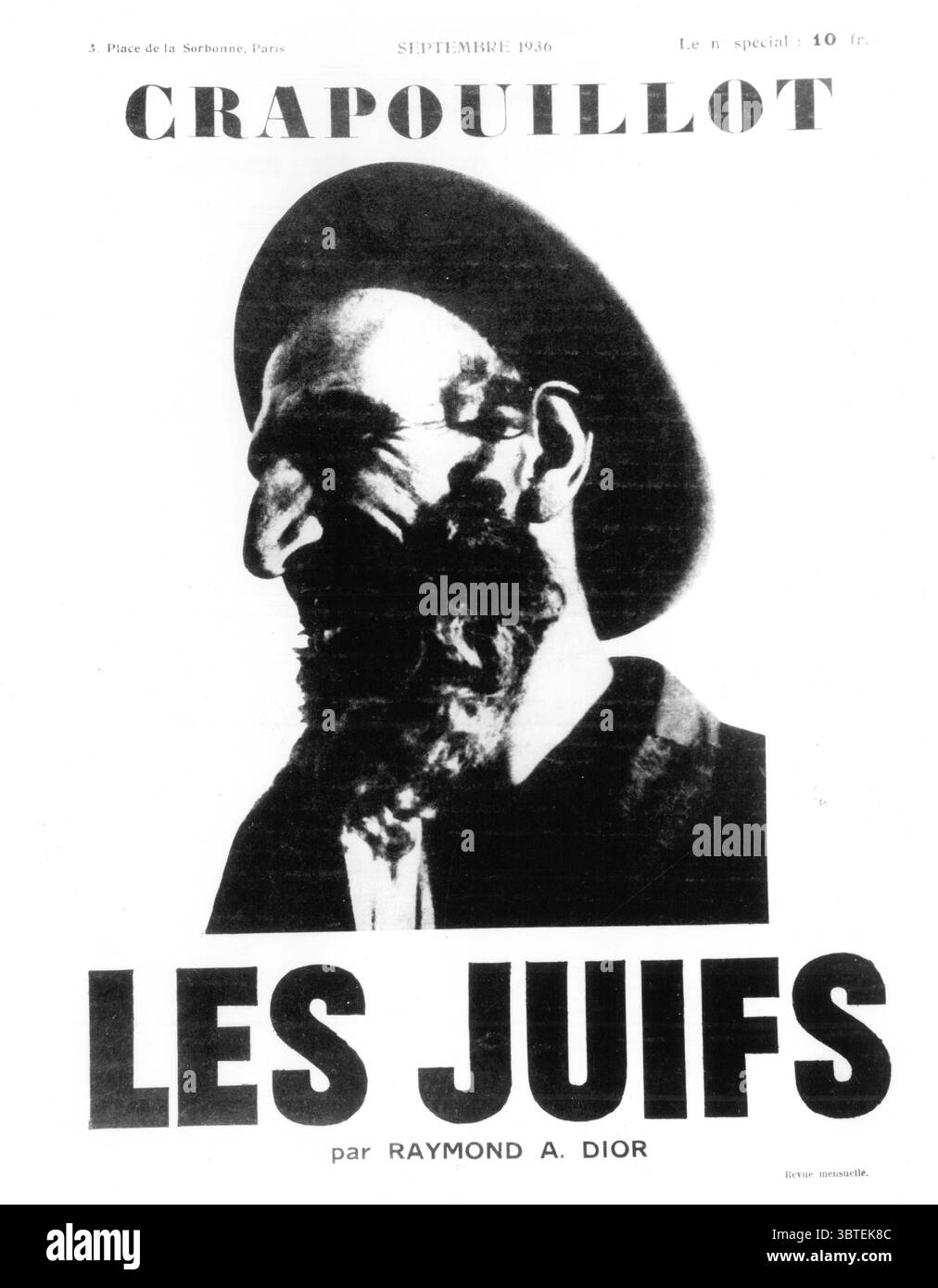 Crapouillot - Les Juifs par Raymond A. Dior - 3 Place de la Sorbonne - Paris September 1936 - le no special 10 fr Stockfoto
