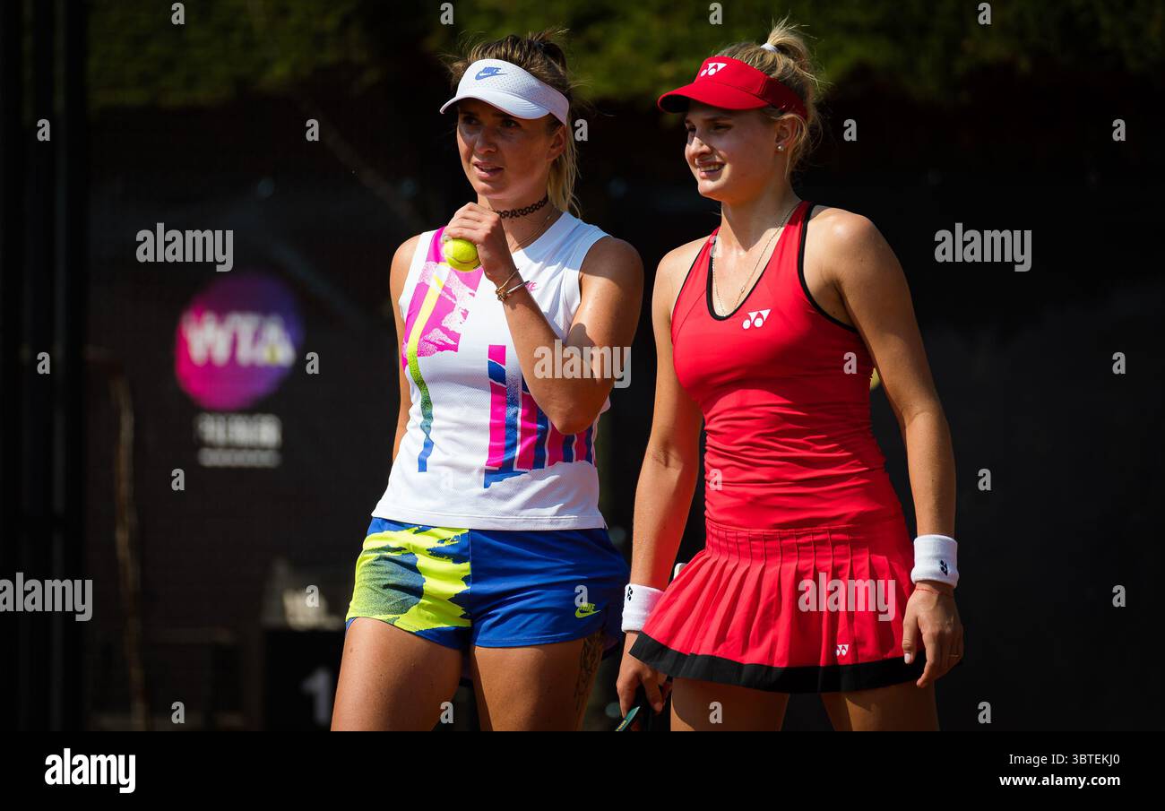 15. September 2020, Rom, ITALIEN: Elina Svitolina und Dayana Yastremska aus der Ukraine spielen Doppel beim Internazionali BNL d'Italia WTA Premier 5 Tennis Turnier 2020 (Foto: © Rob Prange/AFP7 Via ZUMA Wire) Stockfoto