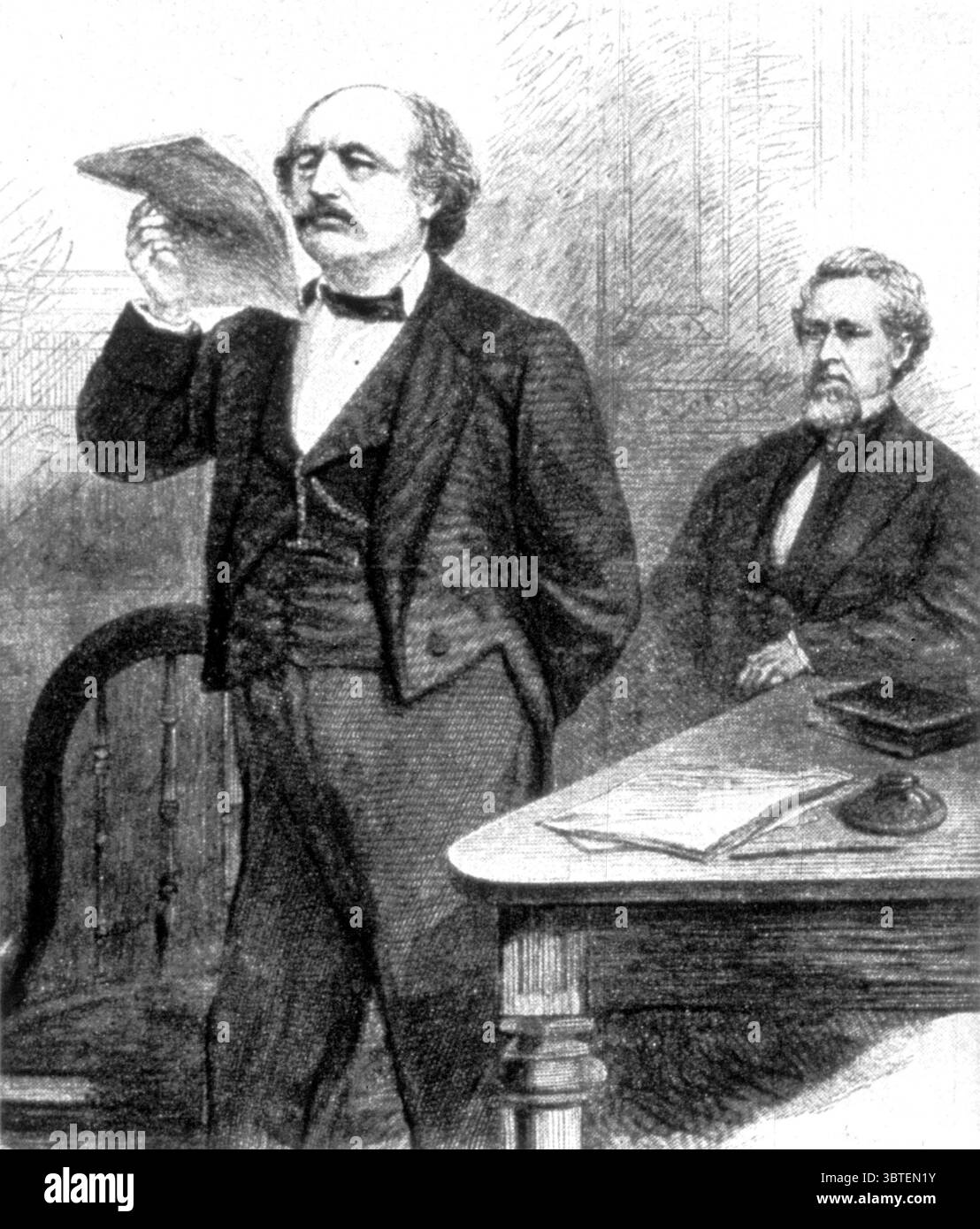 Beweise gegen Andrew Johnson lesen. Stockfoto