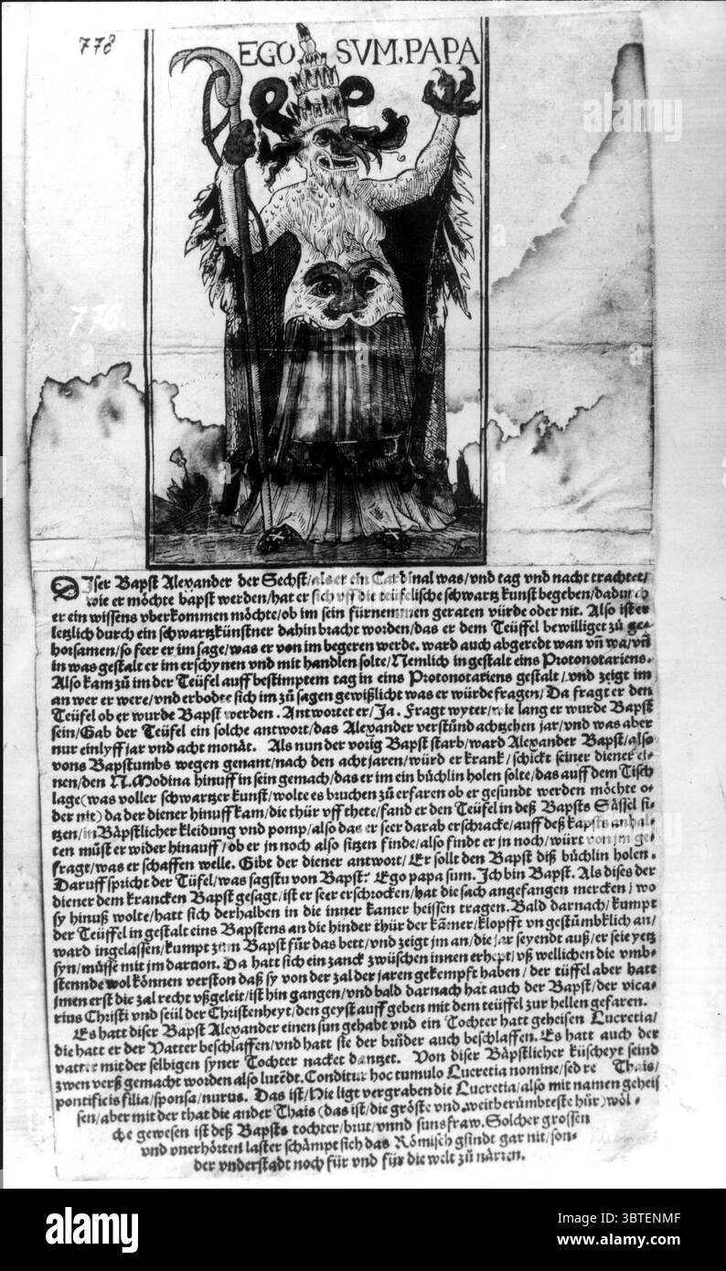 Papst Alexander VI. Als Antichrist. 1492-1503 Stockfoto