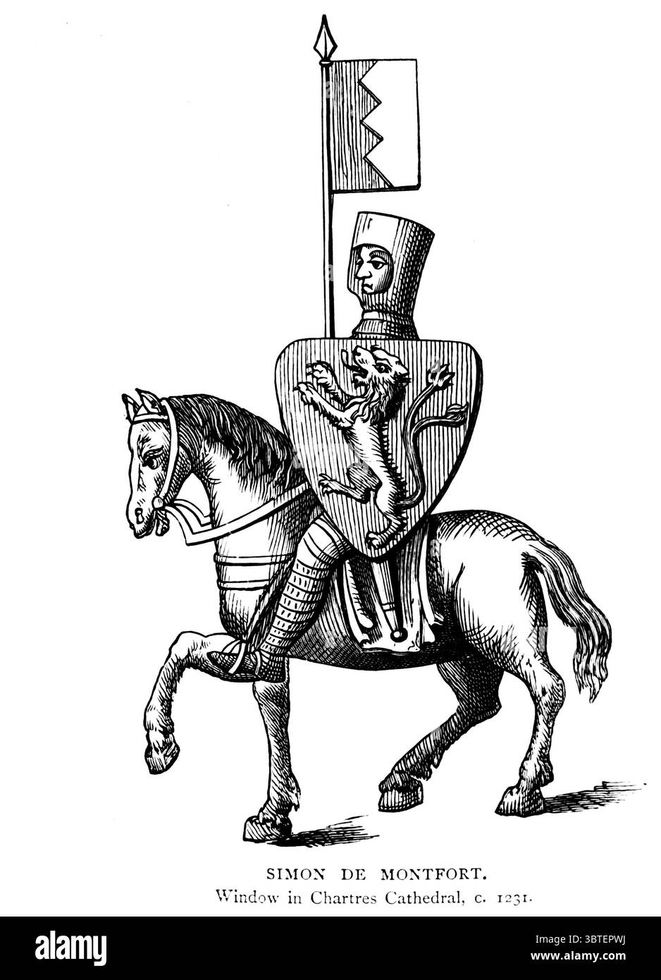 Simon de Montfort Fenster in der Kathedrale von Chartres, um 1231 Stockfoto