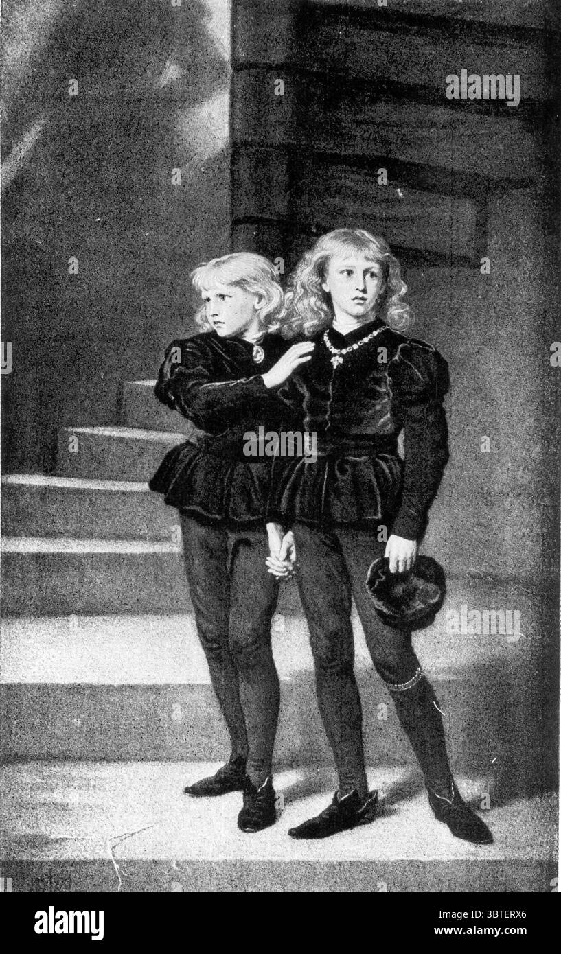 Die Prinzen im Turm gemalt von Millais um 1878 Eduard V. Stockfoto