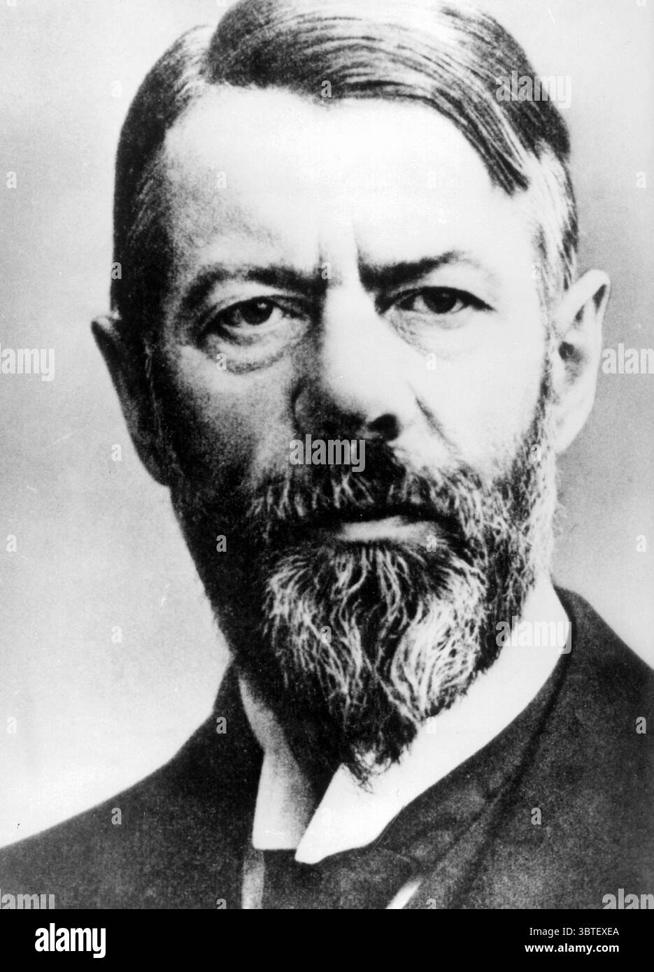 Max Weber Deutscher Soziologe 1864-1920 geboren in Erfurt studierte an den Universitäten Heidelberg Berlin und Gottingen Lehrstuhl für Soziologie in Wien 1918 Lehrstuhl für Soziologie in München 1919 einer der Gründer der Soziologie, bekannt durch seine Arbeit die protestantische Ethik und der Geist des Kapitalismus Stockfoto