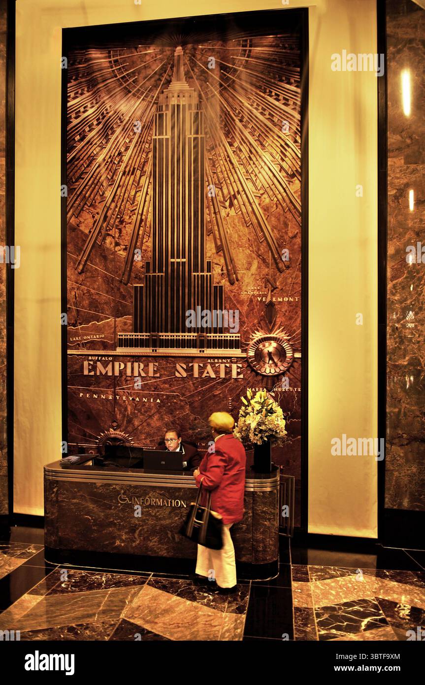 Empfang im Empire State Building, New York City, USA Stockfoto