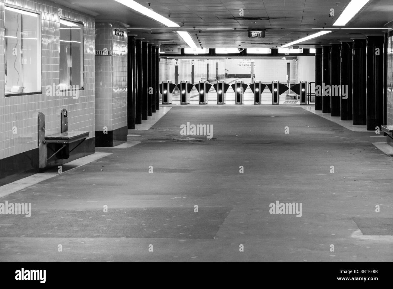 20. September 2020: Melbourne, Australien - 19. September 2020: Die Degraves St U-Bahn unter der Flinders St in Melbourne ist während der Coronavirus-Pandemie und der damit verbundenen Lockdown ruhig und leer. (Bild: © Chris Putnam/ZUMA Wire) Stockfoto